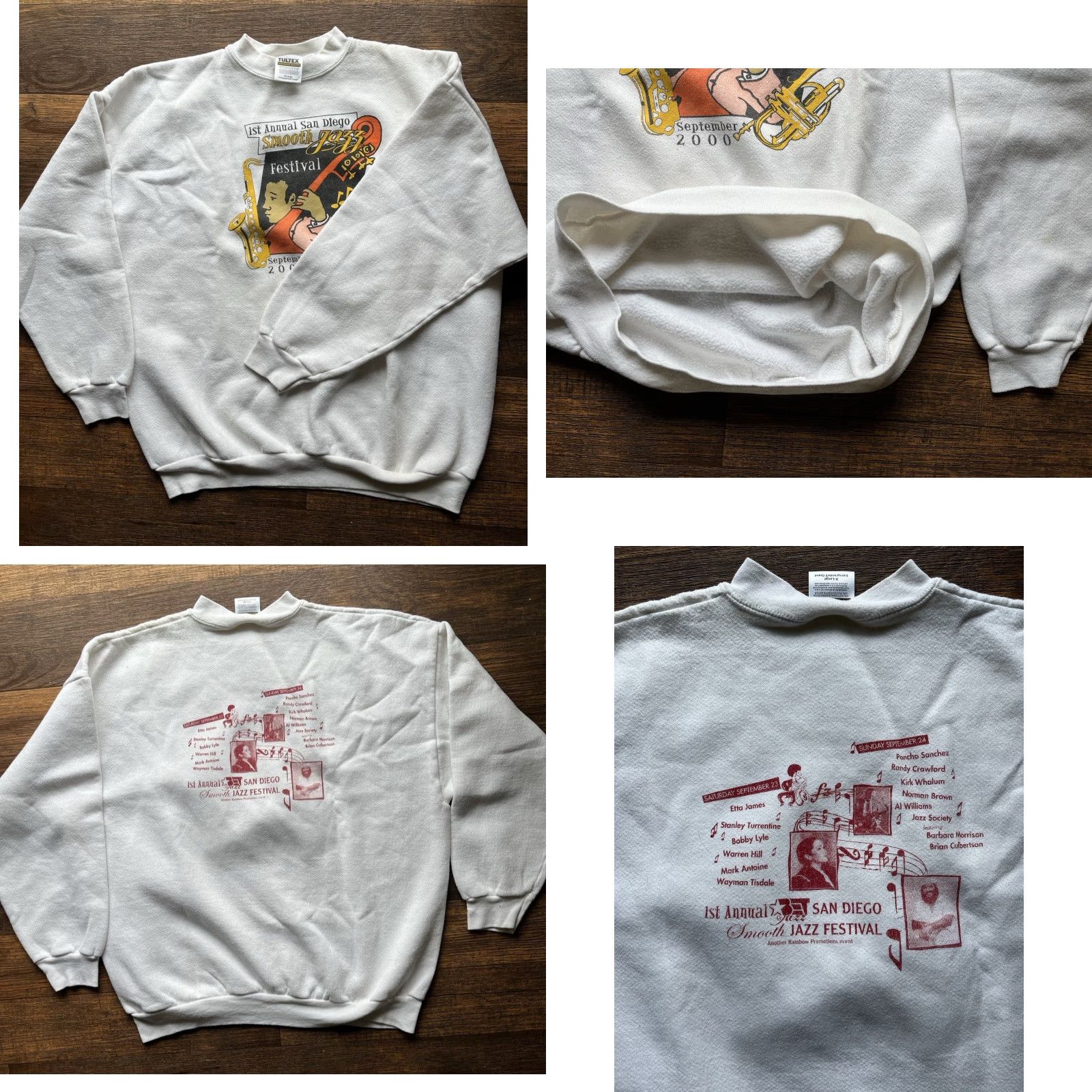 Tultex VINTAGE Tultex Men's Sweatshirt White San Diego Jazz Fest XL PILLING Crew Y2K Size US XL / EU 56 / 4 - 8 Thumbnail