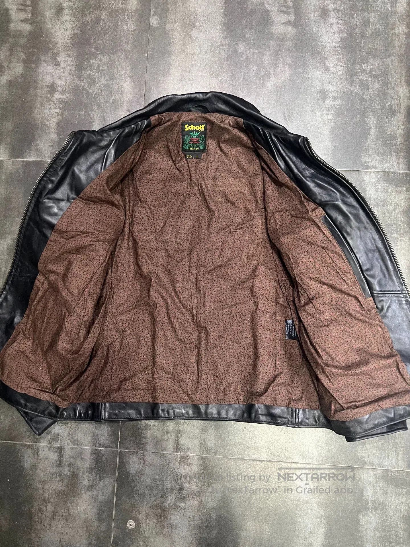 Schott SchottNYC James Lapel Leather Jacket. Size US L / EU 52-54 / 3 - 6 Thumbnail