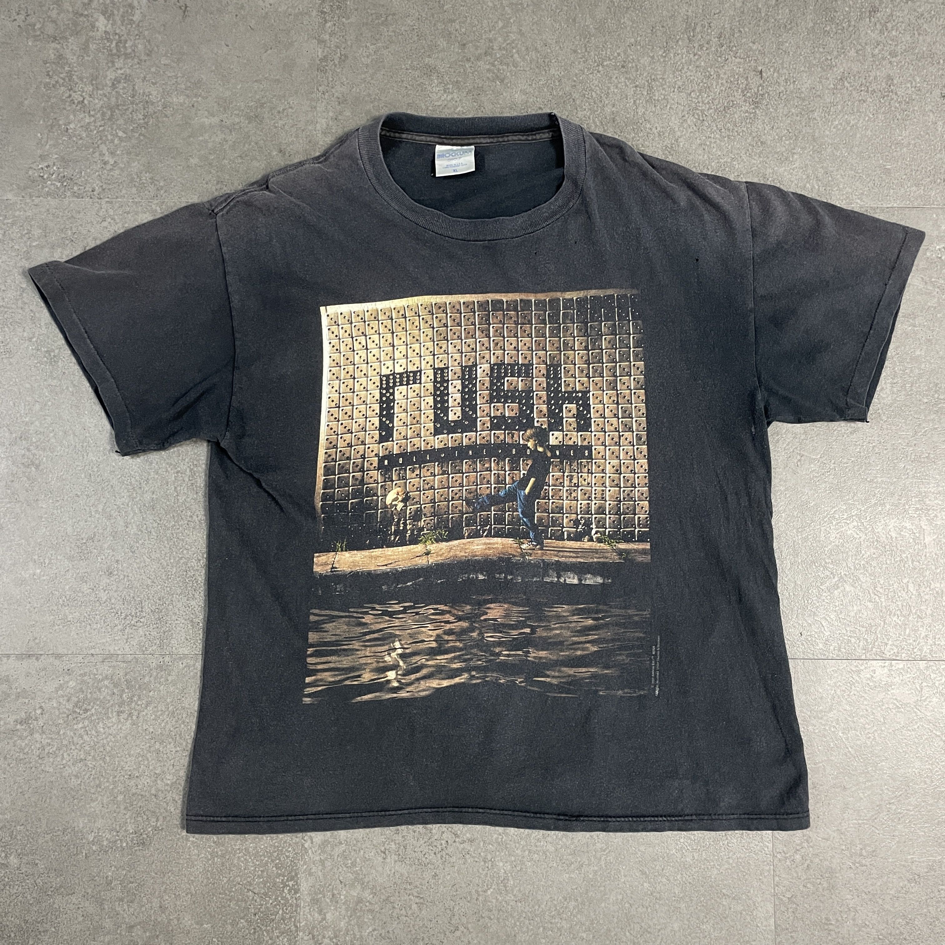 トップス RUSH 1991 ROLL THE BONES BROCKUM XL 90s Vintage RUSH Roll the Bones T-shirt 1991 Rock Tour Concert