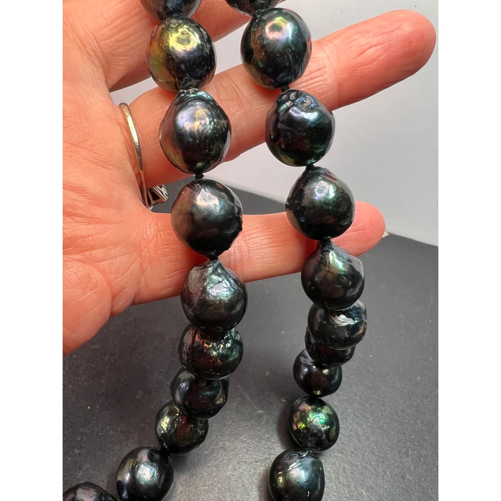 Other 13mm Cultured black pearl 22 inch necklace with 925 clasp Size ONE SIZE - 8 Thumbnail