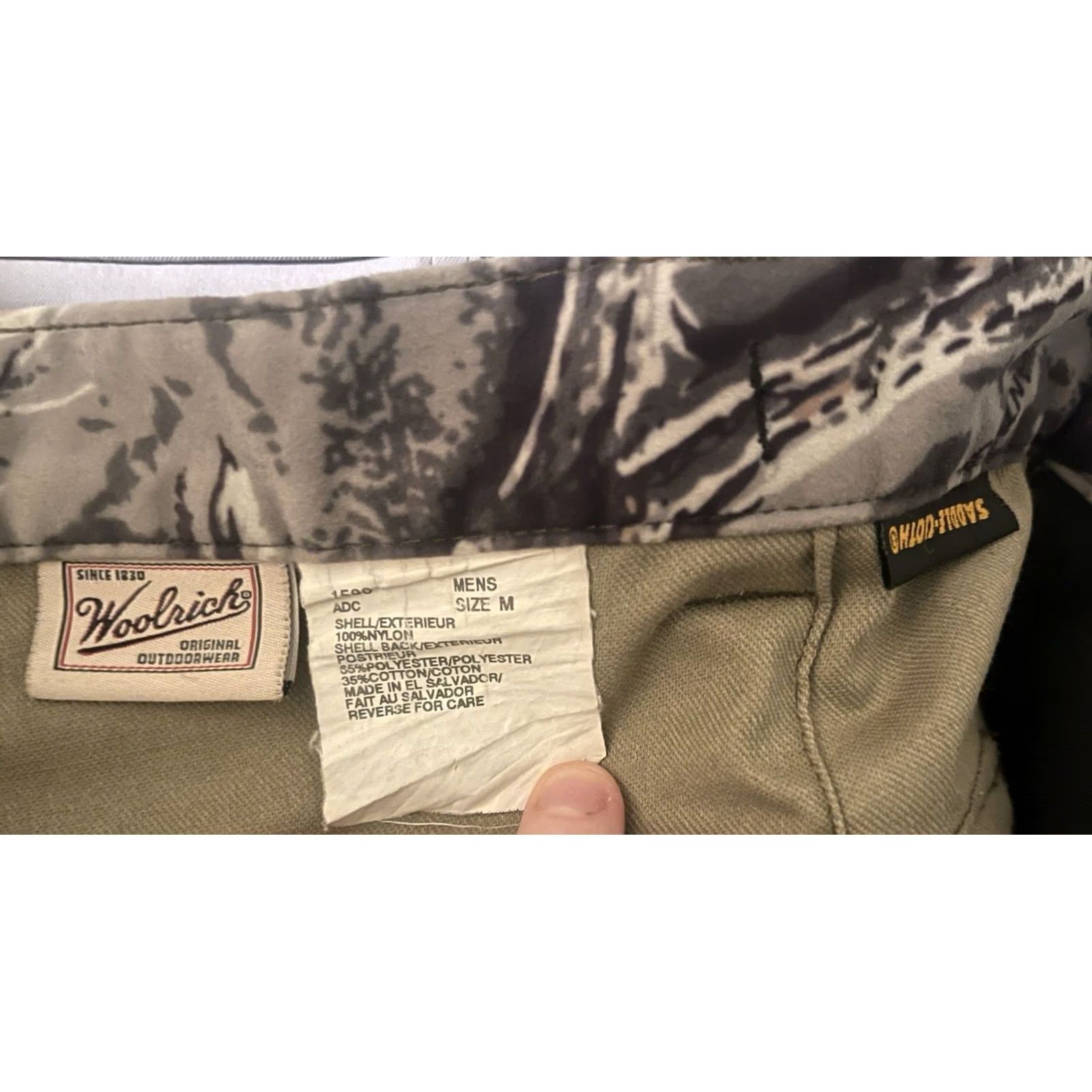 Vintage VINTAGE Woolrich Saddle-Cloth Pants Medium Advantage Camo Nylon Cargo Men's Size US 31 - 5 Thumbnail