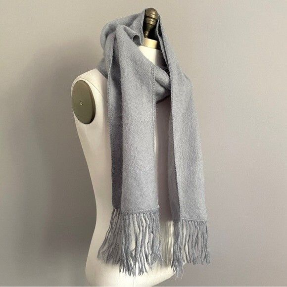 Other Icy Blue Alpaca Fringed Scarf - 80" long! 🦙 Size ONE SIZE - 2 Thumbnail