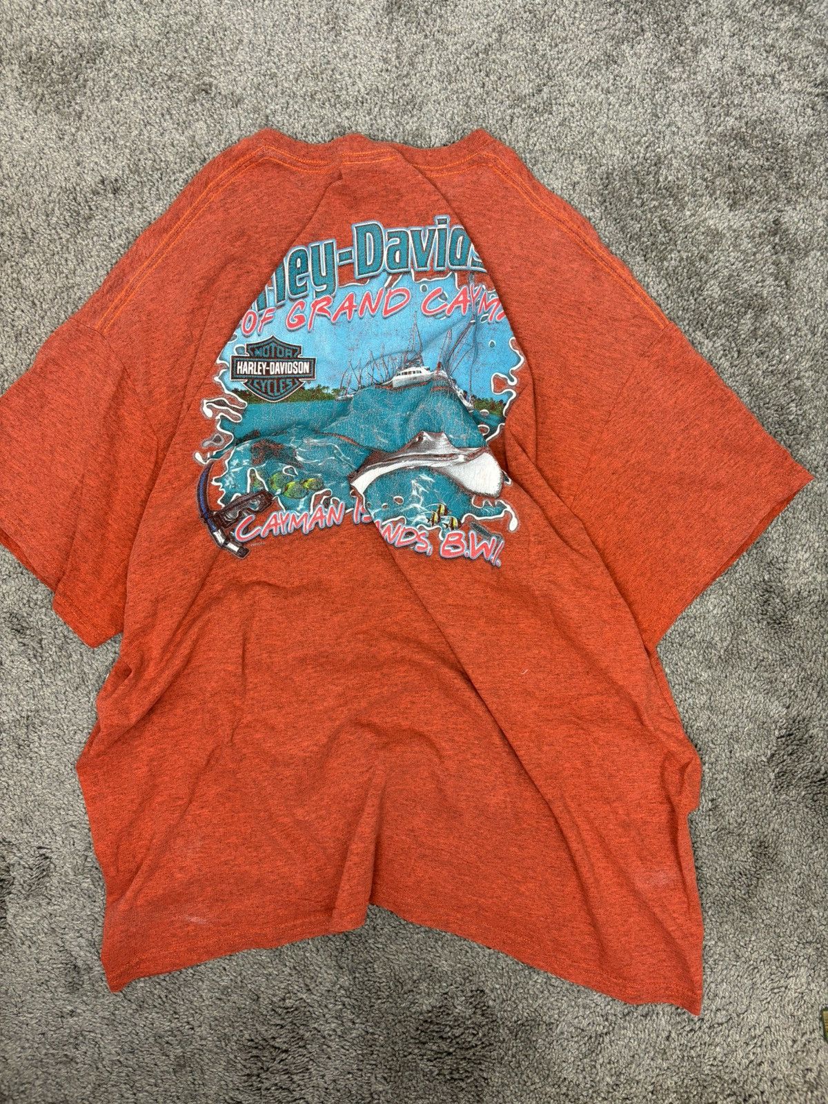 Harley Davidson × Vintage Orange harley davidson grand cayman islands tshirt Size US XL / EU 56 / 4 - 1 Thumbnail