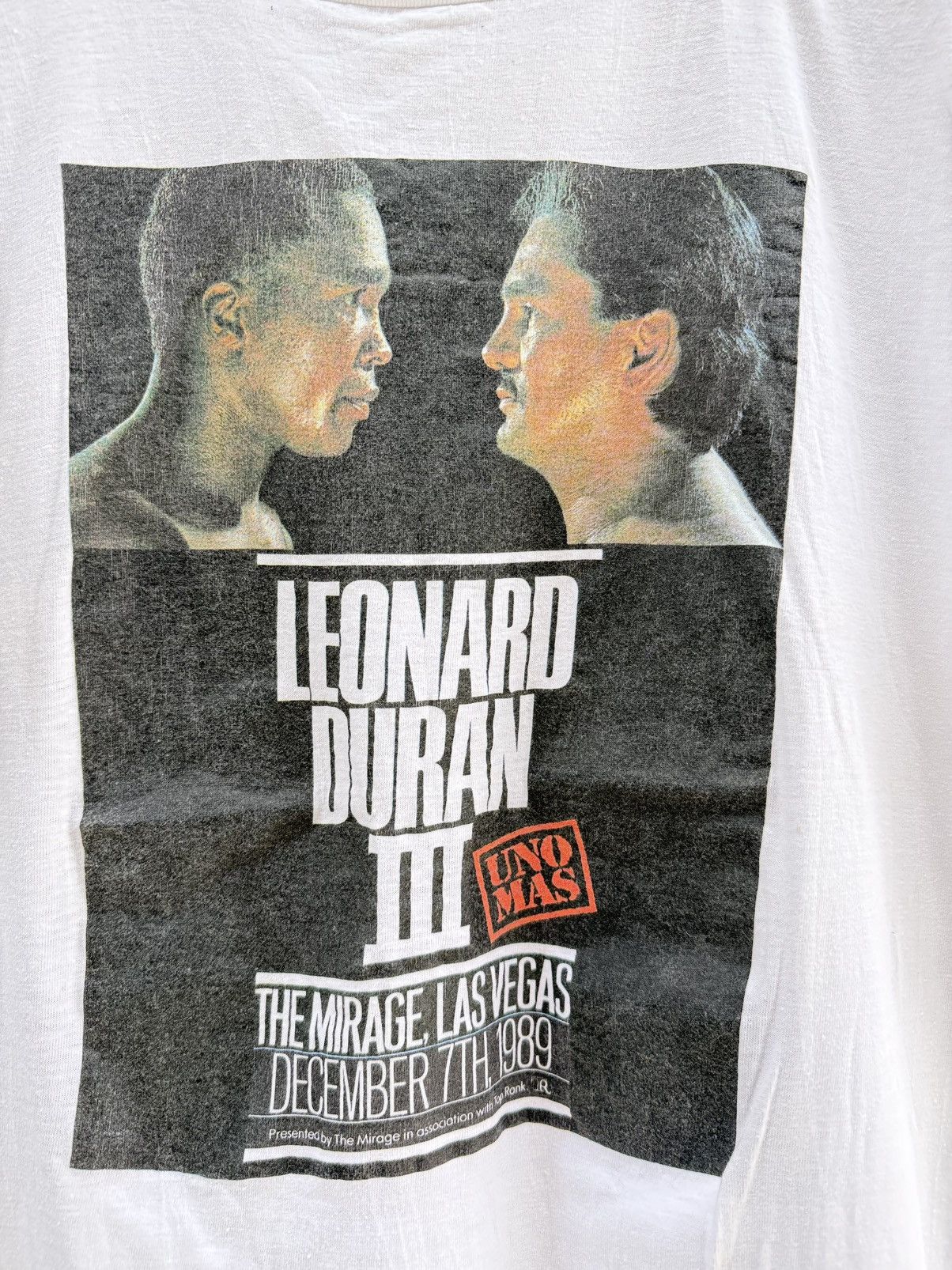 WWF Vintage 80s Boxing Leonard Duran lll Uno Mas France Tee Size US M / EU 48-50 / 2 - 2 Thumbnail