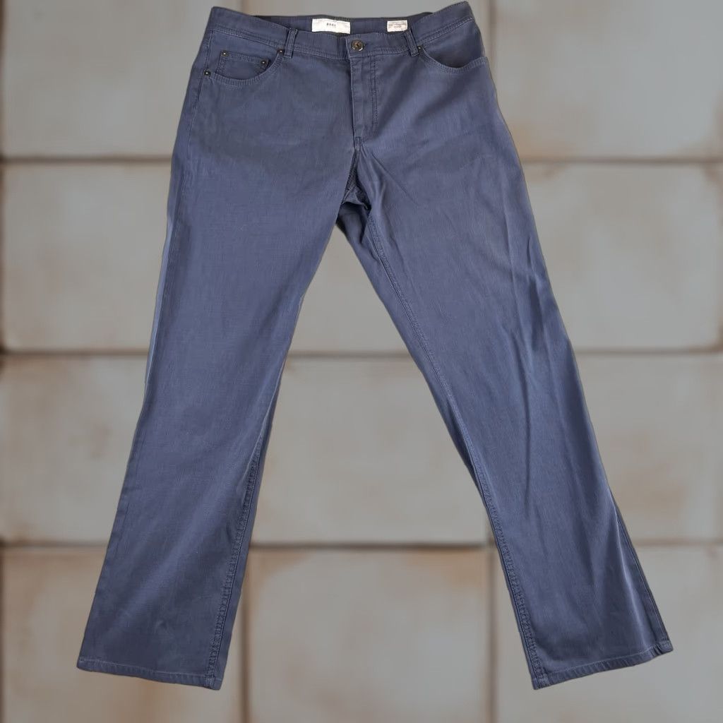 BRAX Brax Pants Mens 36x34 Gray Cotton Elastane Chino Straight Regular Flat Front 5-Pocket Preppy Vintage: No (adjusted to fit rules) Size US 36 / EU 52 - 1 Thumbnail