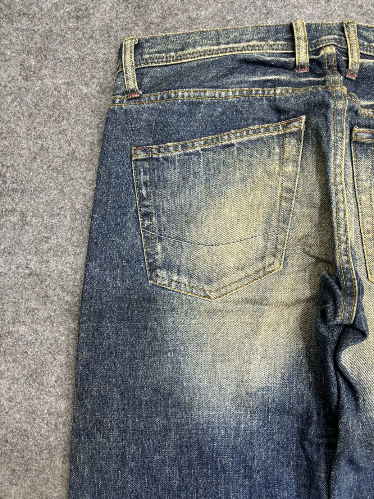 Japanese Brand 💥Sick💥BAGARCH Distressed Raw Stitch Selvedge Denim F543 Size US 31 - 14 Thumbnail