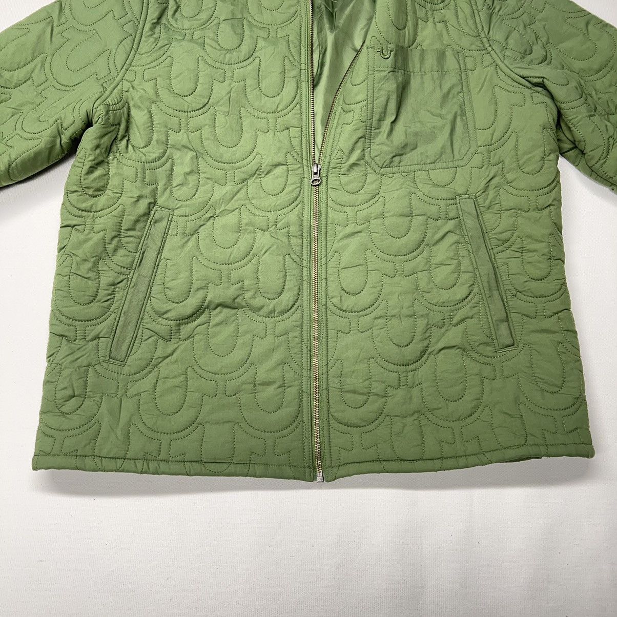 True Religion True Religion Jacket Green Light Bomber Stitch Repeat Logo Size US L / EU 52-54 / 3 - 5 Thumbnail