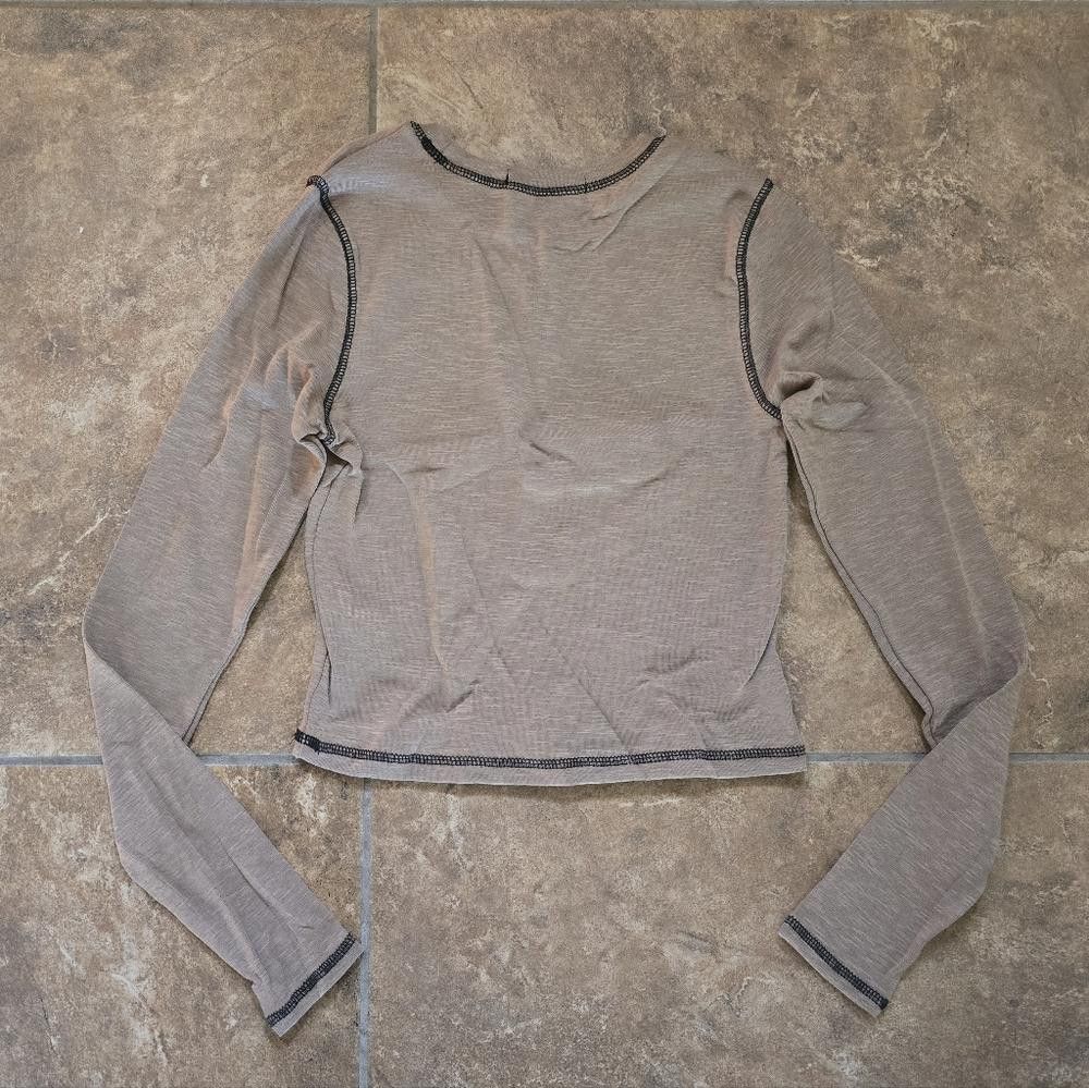 Designer Chocolate Lightning Custom Crop OL Long Sleeve Size S / US 4 / IT 40 - 2 Thumbnail