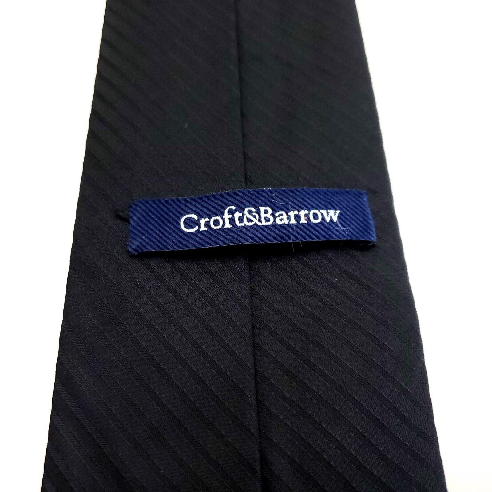 Croft & Barrow Croft & Barrow Gray Silk Tie Woven Skinny Pencil Striped Size ONE SIZE - 4 Thumbnail