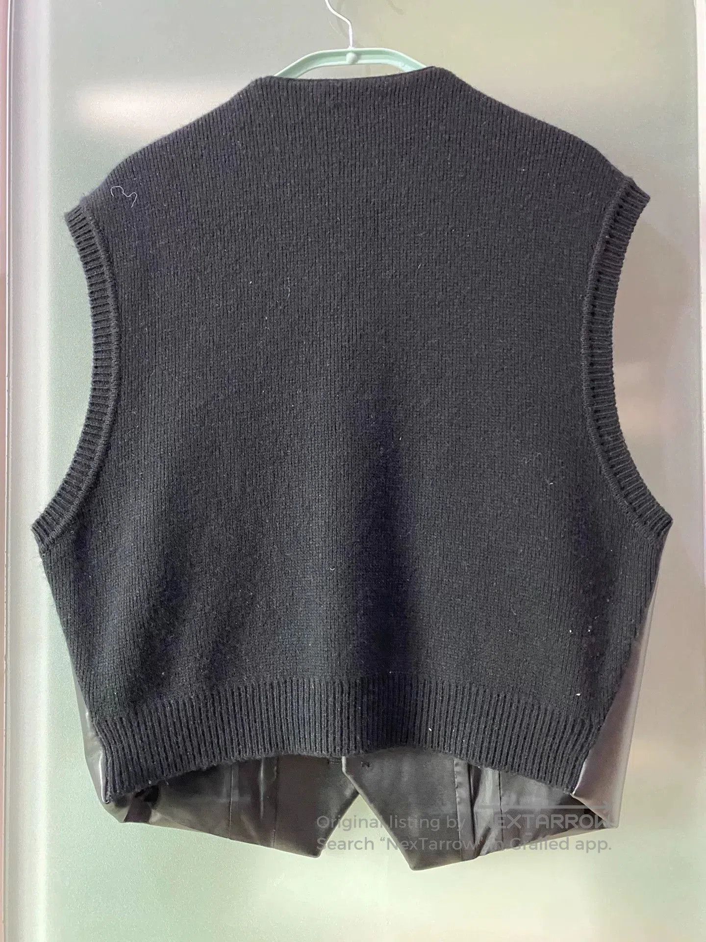 WE11DONE black sleeveless vest with leather details. Size US M / EU 48-50 / 2 - 2 Thumbnail