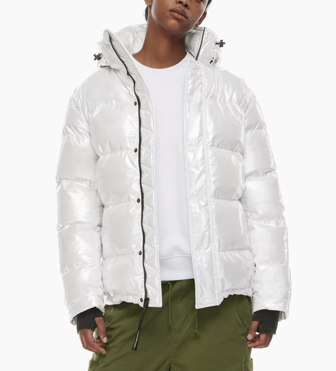 image of Aritzia The Super Puff Lacquer Down Puffer Jacket in White, Men's (Size XL)