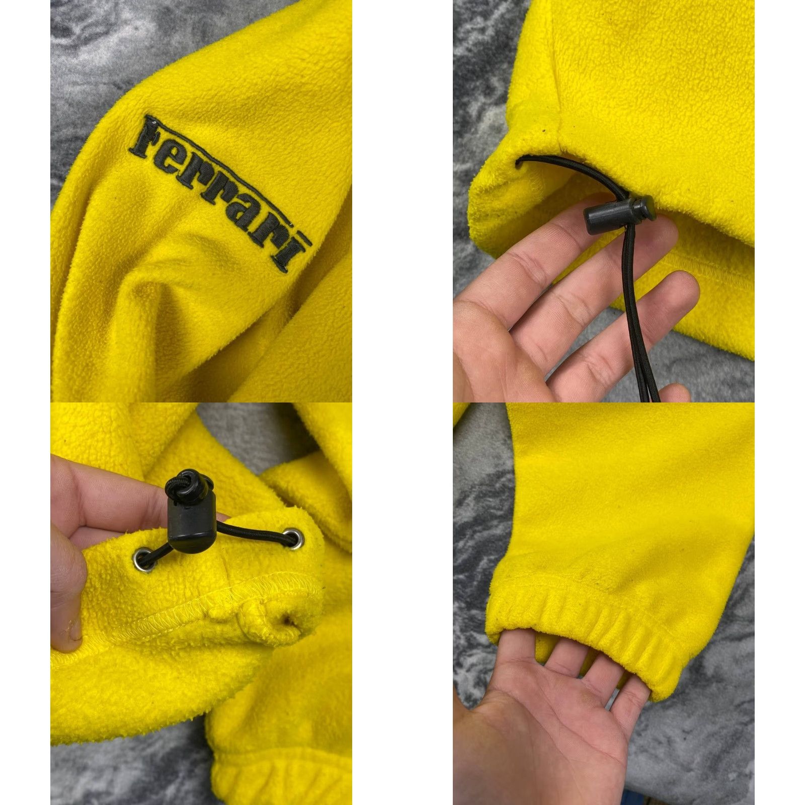 Ferrari VINTAGE Ferrari Jacket Coat Men XL Yellow Fleece Zip Bomber Racing Logo 1997 Slim Regular Length Mid-Length Size US XL / EU 56 / 4 - 8 Thumbnail