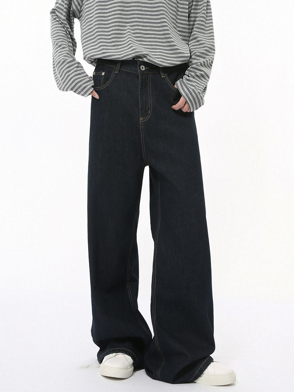 Japanese Brand Men's Japanese Retro Cleanfit Straight Leg Loose Fit Jeans Size US 32 / EU 48 - 2 Thumbnail