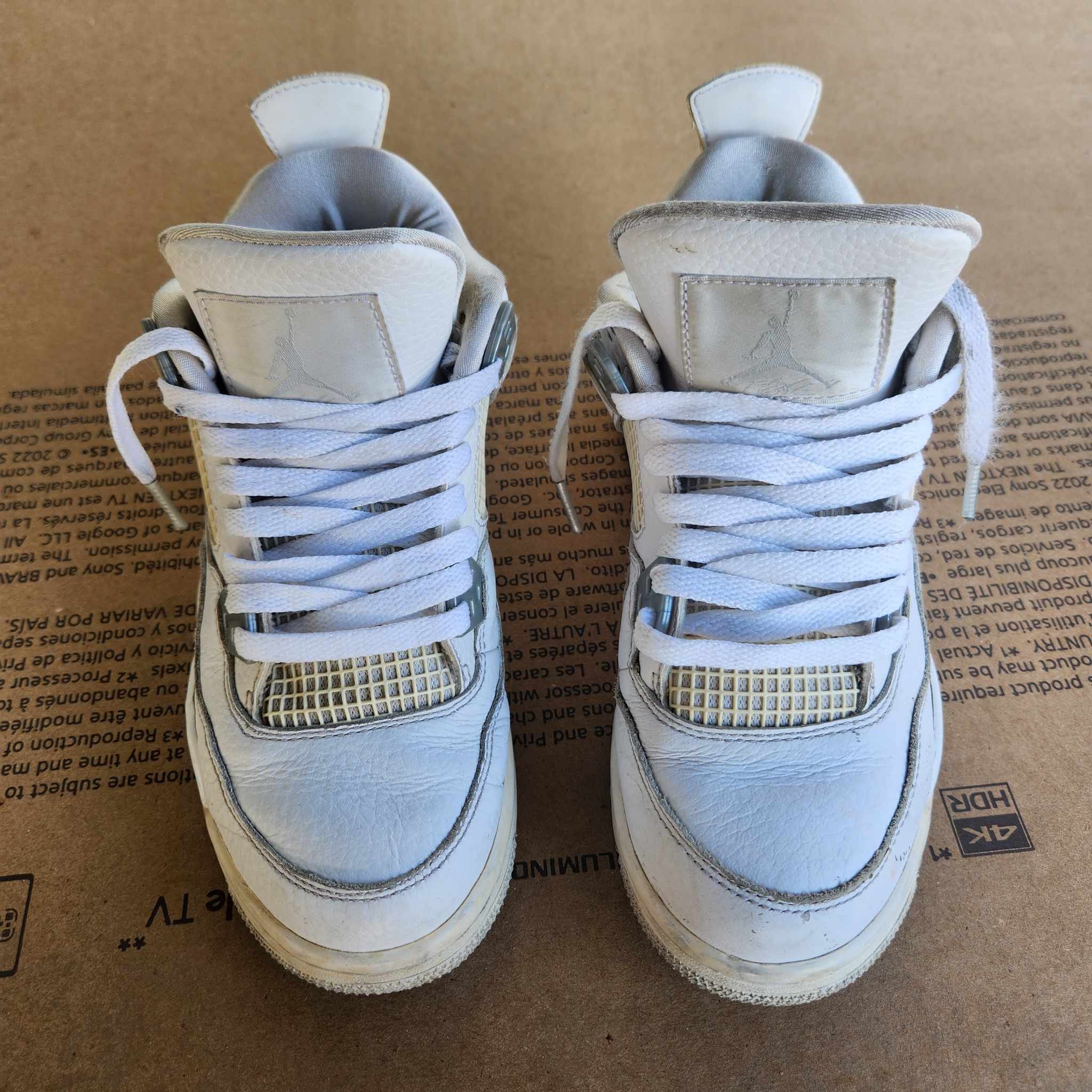 image of Jordan Brand 4 Retro Pure Money Shoes in White, Women's (Size 6)