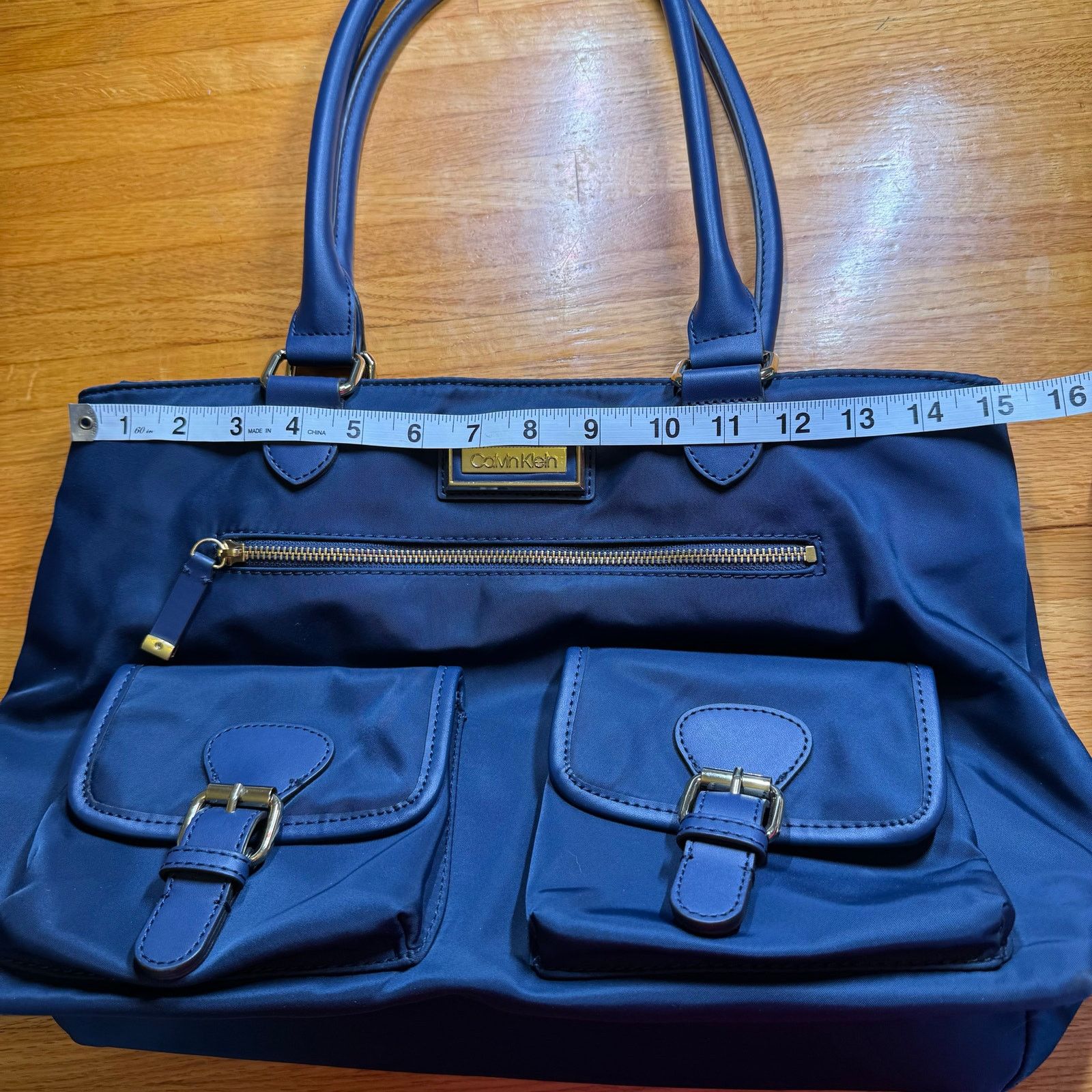 Calvin Klein Calvin Klein Belfast Nylon Organizational Buckle Tote Navy Size ONE SIZE - 11 Thumbnail