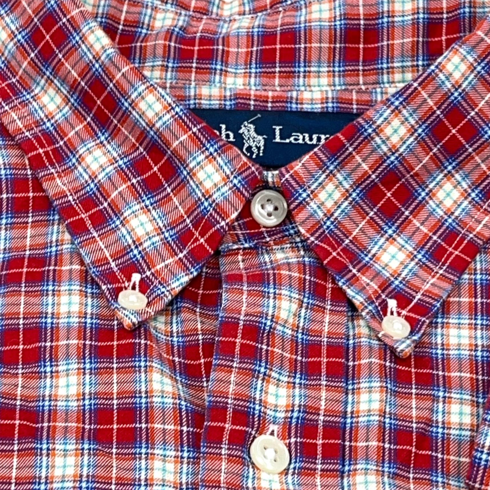 Ralph Lauren Ralph Lauren Button-Up Shirt Men Large Red Plaid Flannel Cotton Casual Classic Size 42R - 4 Thumbnail
