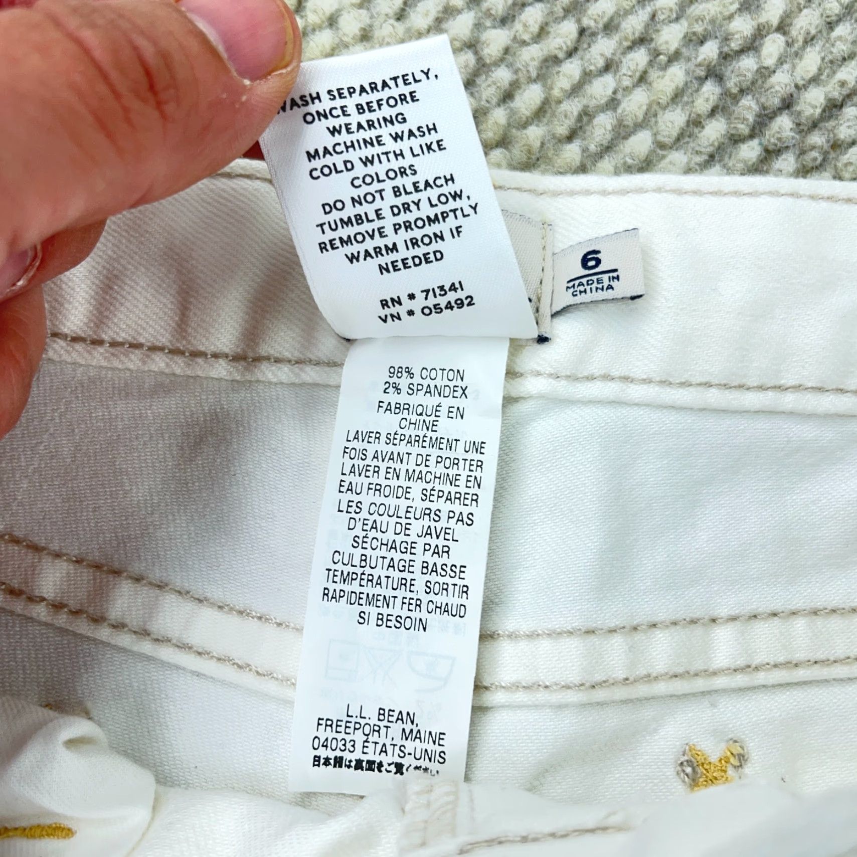 Vintage L.L. Bean Jeans Women 6 White Flared Wide Leg Denim Relaxed Fit Retro Size 28" / US 6 / IT 42 - 4 Thumbnail