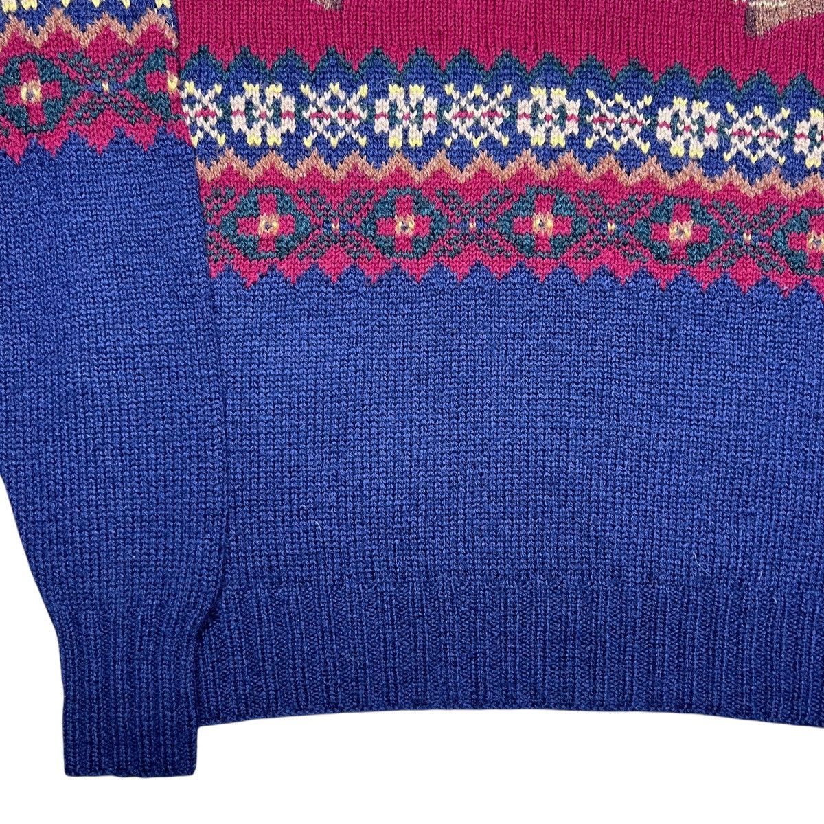 Polo Ralph Lauren × Vintage 1990s Polo Ralph Lauren Horse Horseshoe Hand Knit Sweater Size US M / EU 48-50 / 2 - 18 Thumbnail