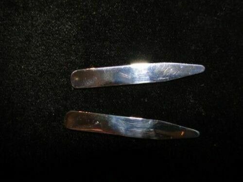 Designer Polished Sterling Silver Collar Stays 2.5" Alberto Juan Size ONE SIZE - 4 Thumbnail