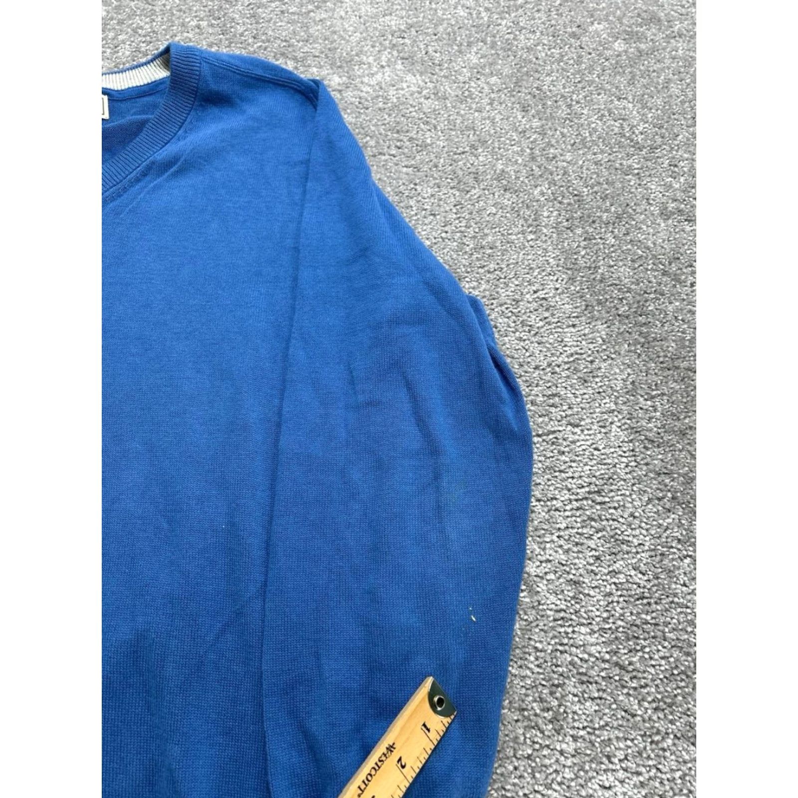 Vintage LL Bean Sweater Mens XL Blue Pima Cotton Raglan Sleeve V Neck Tight Knit Size US XL / EU 56 / 4 - 4 Thumbnail
