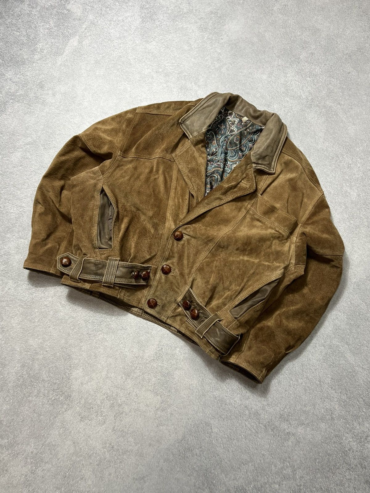 Genuine Leather × Japanese Brand Mega Rare Hype Brown Genuine Leather Jacket Size US M / EU 48-50 / 2 - 2 Thumbnail