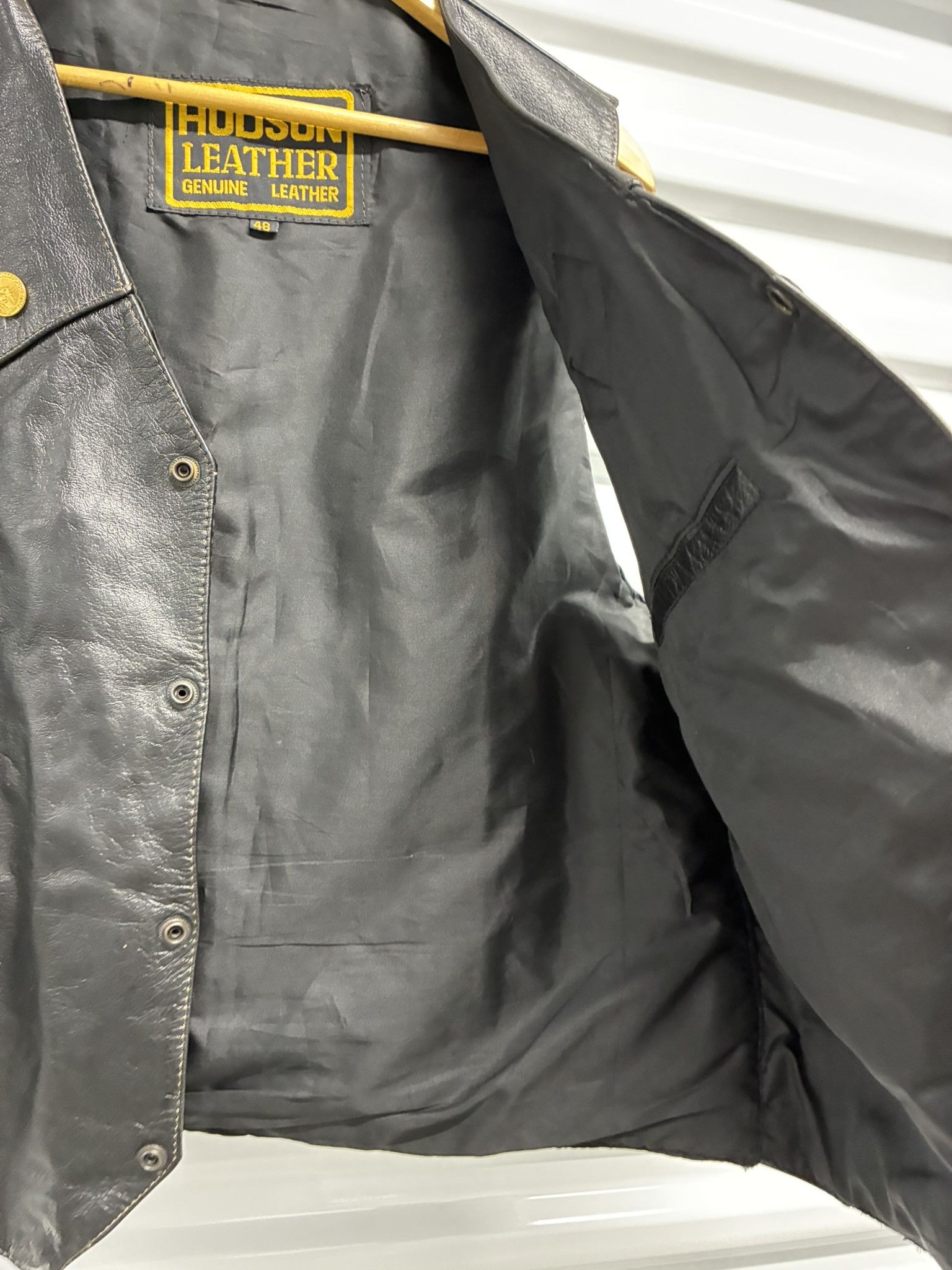 Other Hudson Black Genuine Leather Biker Vest Size 48 Snap Size US XL / EU 56 / 4 - 5 Thumbnail