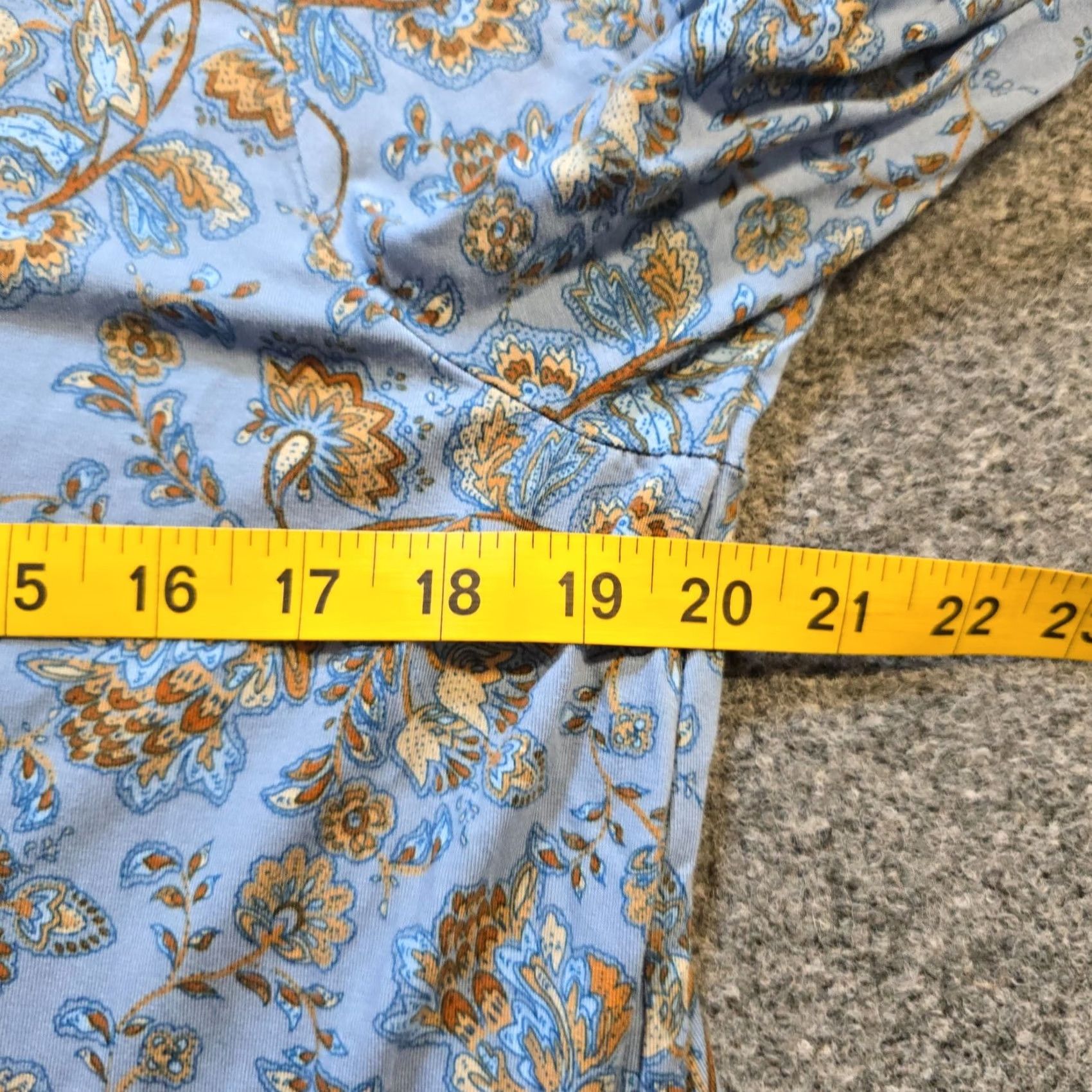 J. Jill J Jill Top Womens Medium Blue Floral Tencel Long Sleeve Stretch Casual Soft Blouse Size M / US 6-8 / IT 42-44 - 5 Thumbnail