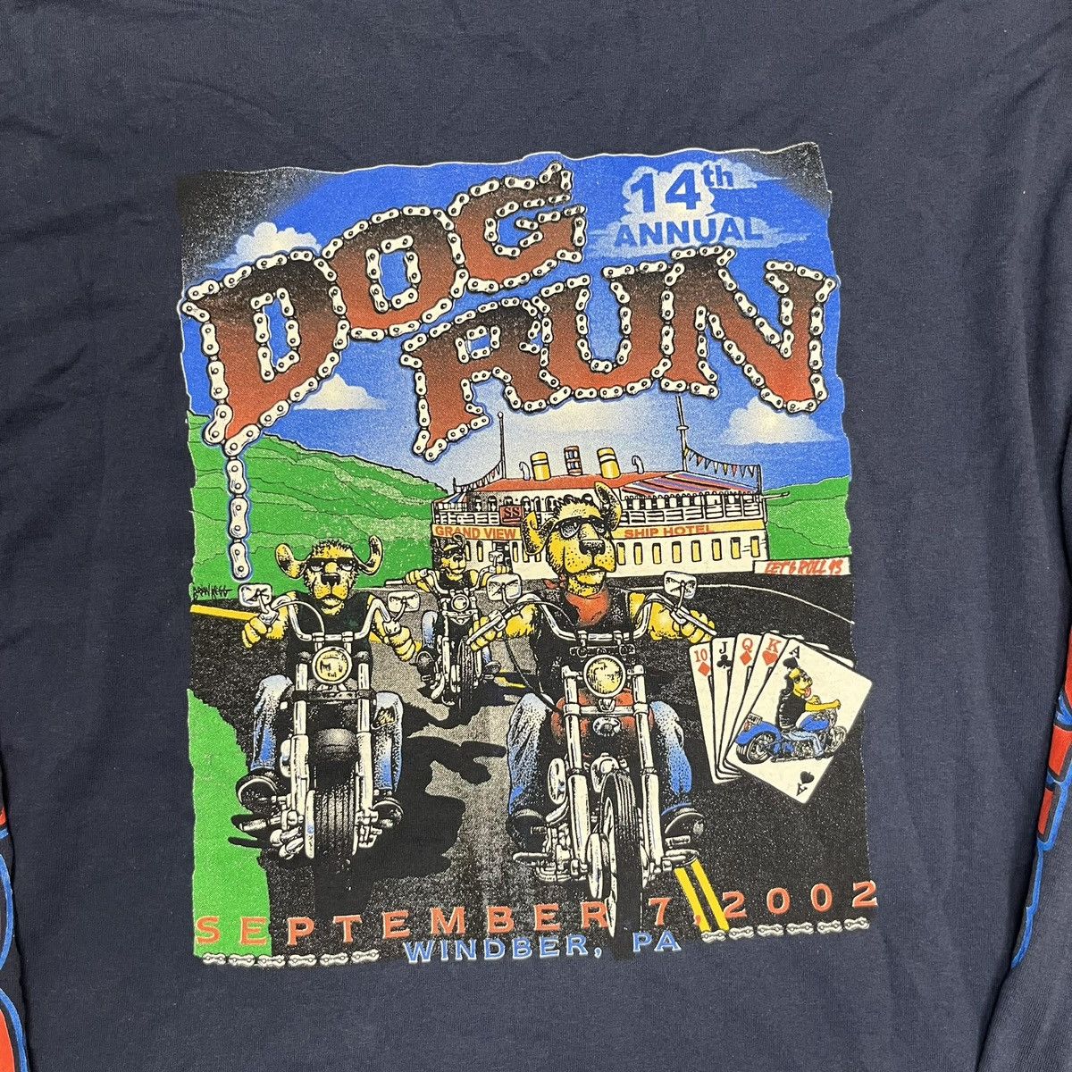 Harley Davidson × Vintage VTG 2002 Dog Run Biker Tee Size US XL / EU 56 / 4 - 5 Thumbnail