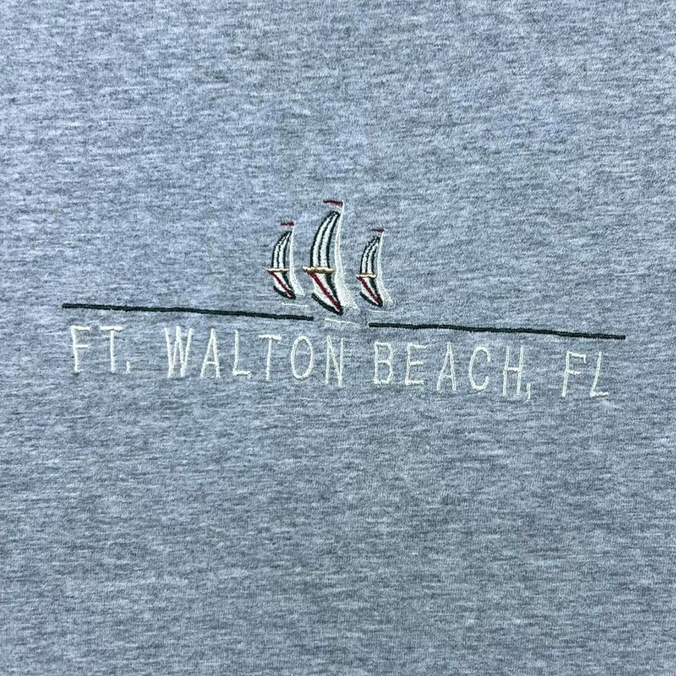 Vintage VINTAGE Walton Beach, FL Embroidered Souvenir Grey Tourist T-Shirt M Mens Shirt Short Sleeve Cotton Beach 90s WL39 Size US M / EU 48-50 / 2 - 3 Thumbnail