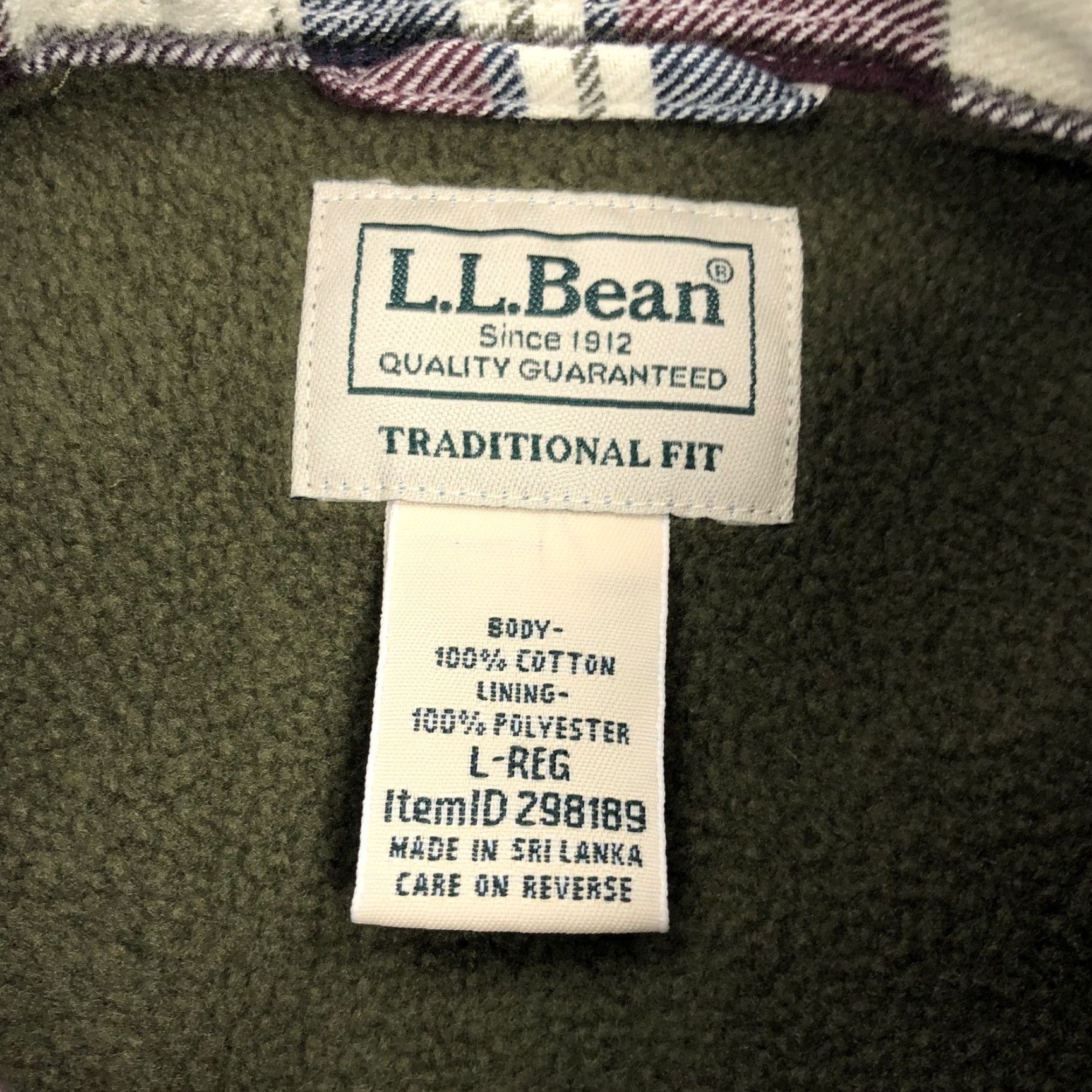 Vintage L.L.Bean Men's L Traditional Fit Flannel Shirt Jacket Fleece Lined Plaid Button Jacket Size US L / EU 52-54 / 3 - 3 Thumbnail