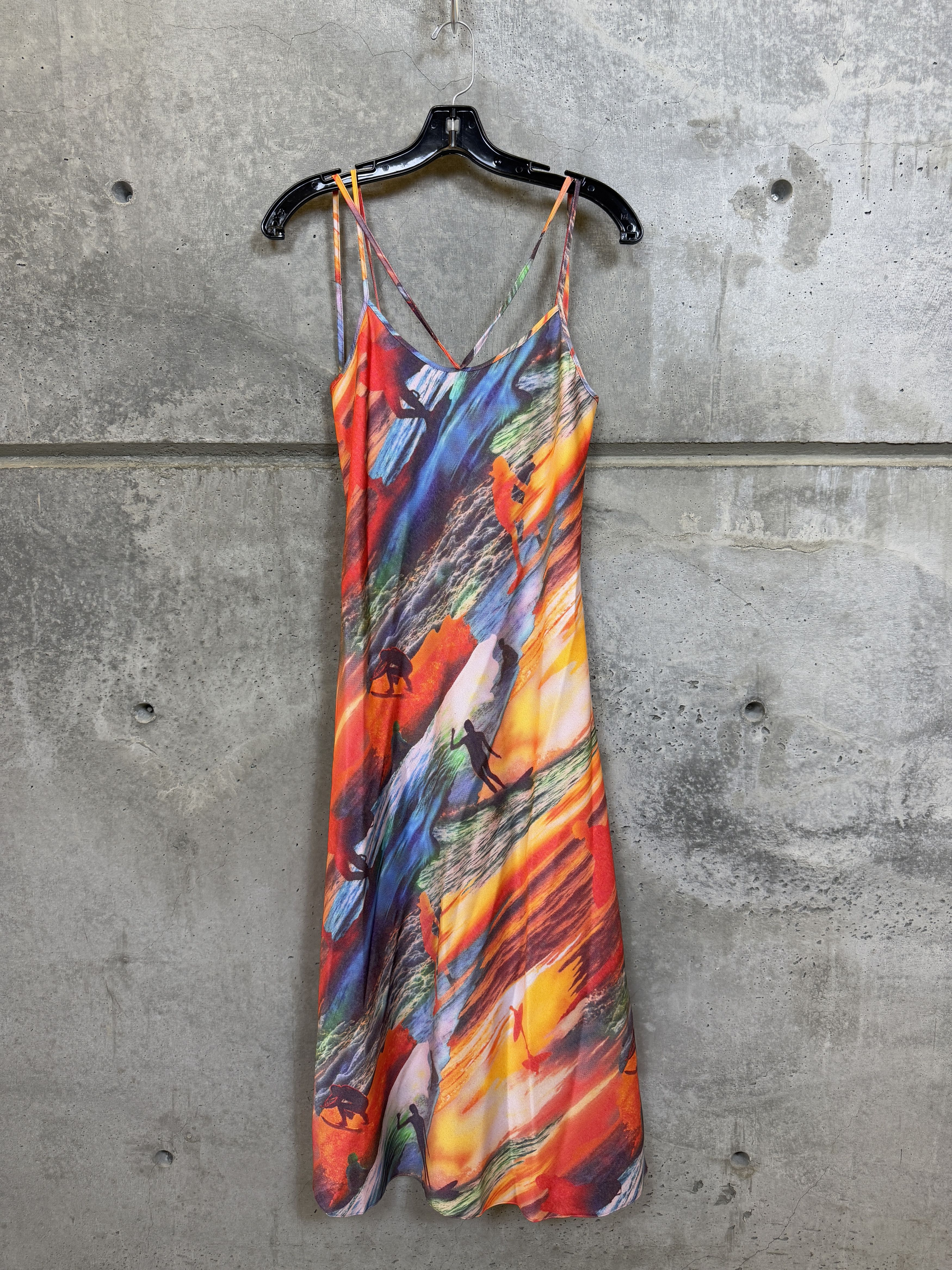 ERL $585 NWT ERL Surf Print Red Sunset Midi Dress Size M / US 6-8 / IT 42-44 - 5 Thumbnail