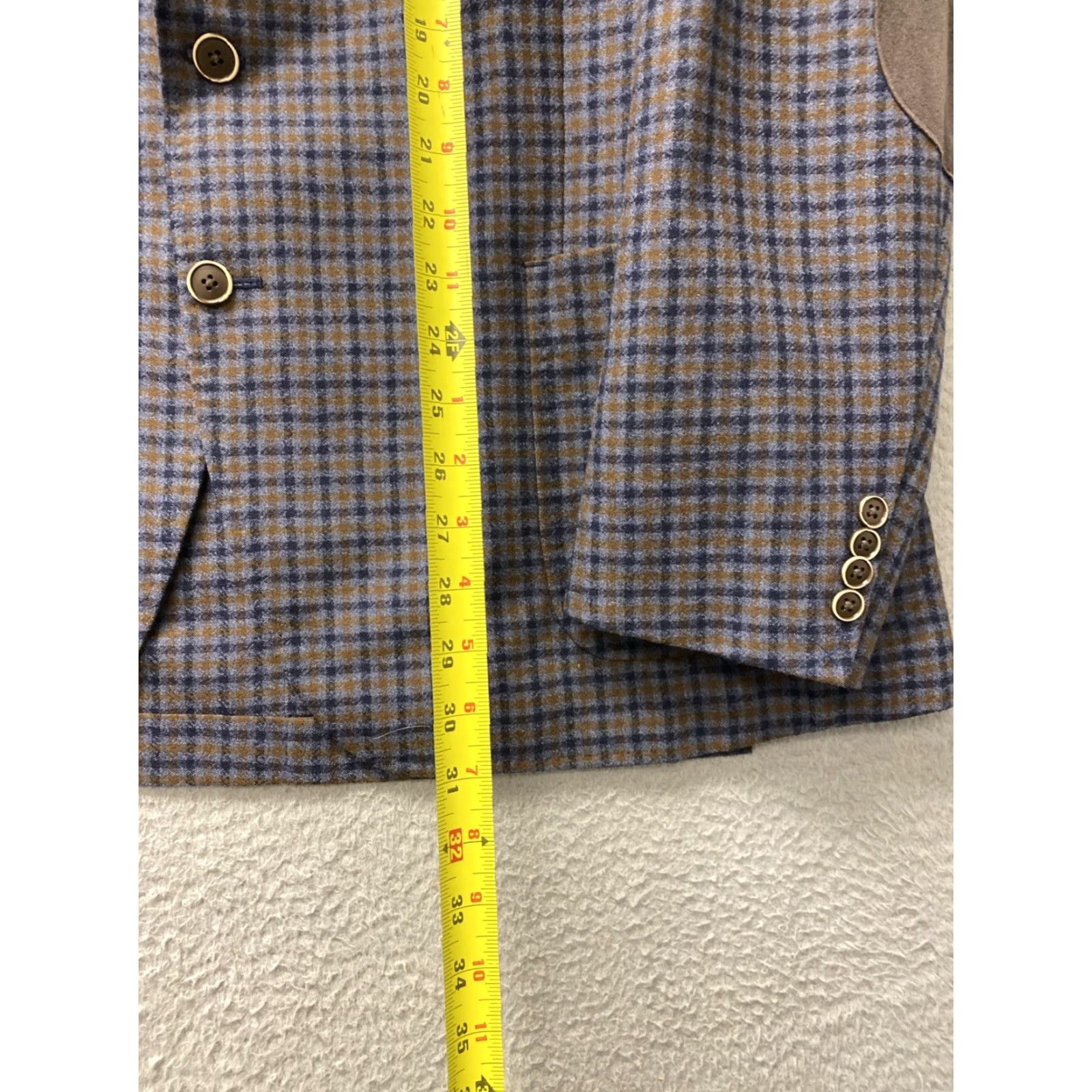 Peter Millar Peter Millar Plaid Sport Coat Blazer Mens 46R Multicolor Wool 2-Button Double-Vented Notch Lapel Size 46R - 7 Thumbnail