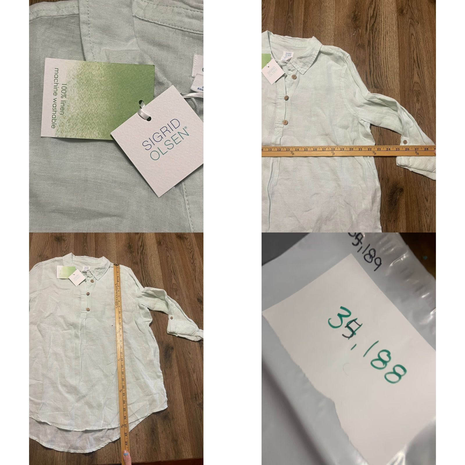 Vintage Sigrid Olsen Blouse Womens Size L White 1/4 Buttons Long Sleeve NWT Regular Fit Casual Shirt Womens Size L / US 10 / IT 46 - 8 Thumbnail