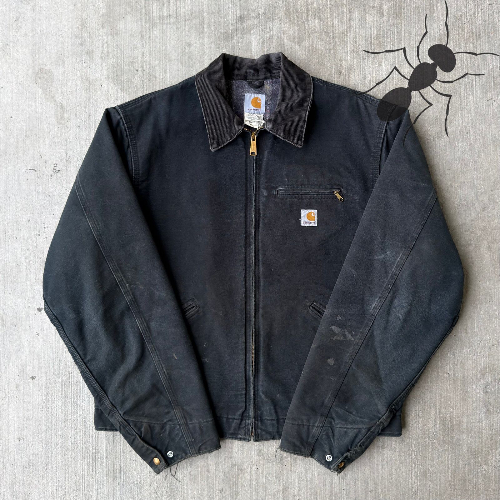 Carhartt × Vintage Vintage Carhartt Detroit Jacket J01 Faded Black