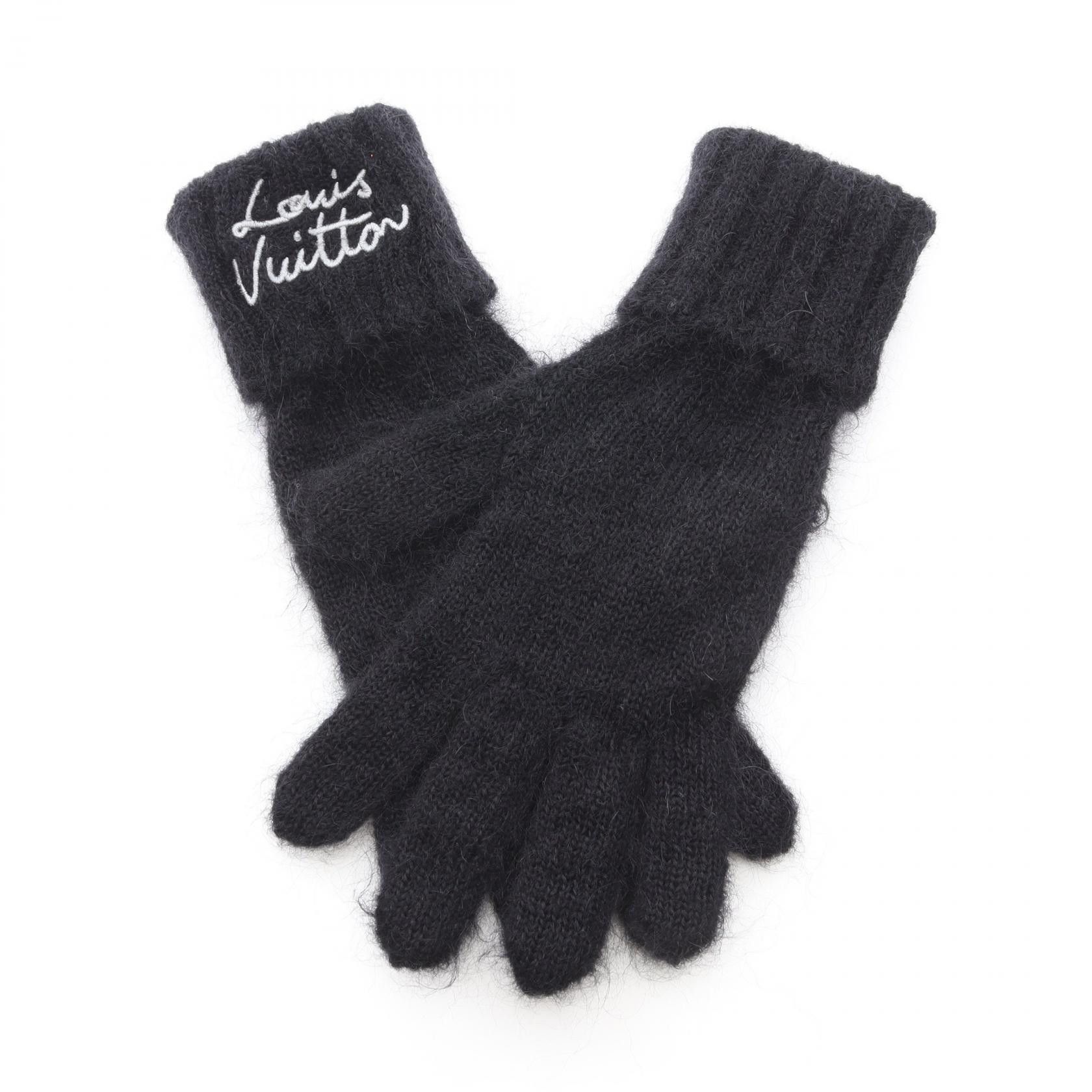Louis Vuitton Louis Vuitton Louis Vuitton LV Script Wool Mohair Gloves Textile Gloves DUTY FREE for USA Size ONE SIZE - 1 Thumbnail