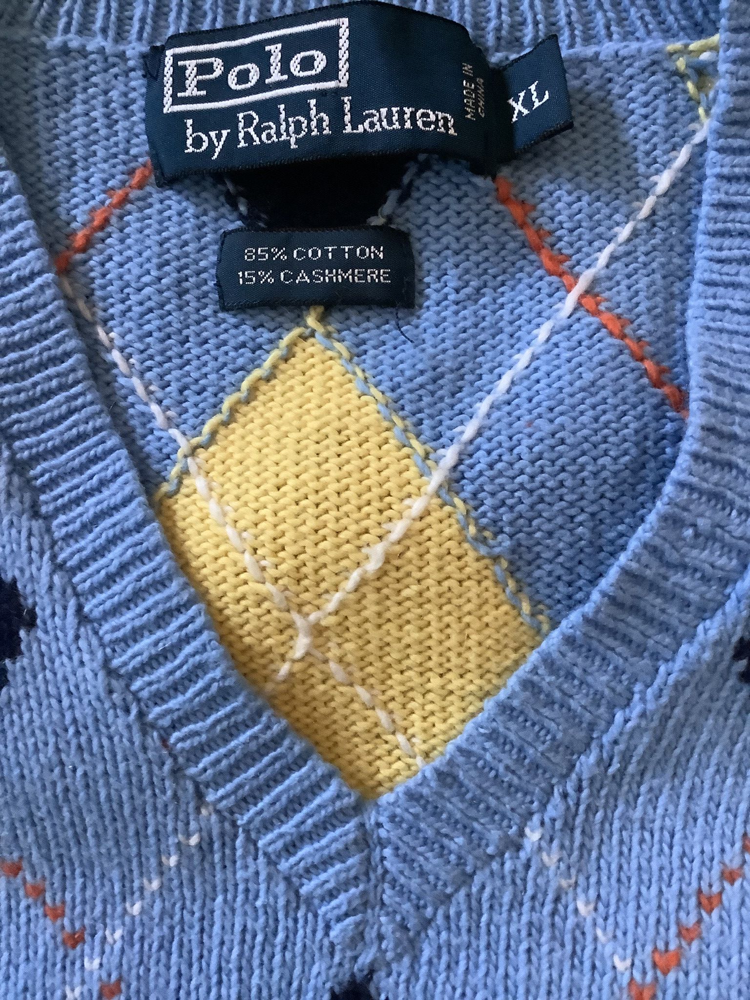 Polo Ralph Lauren Vintage Polo Ralph Lauren Argyle Cashmere Sweater Vest Size US XL / EU 56 / 4 - 3 Thumbnail