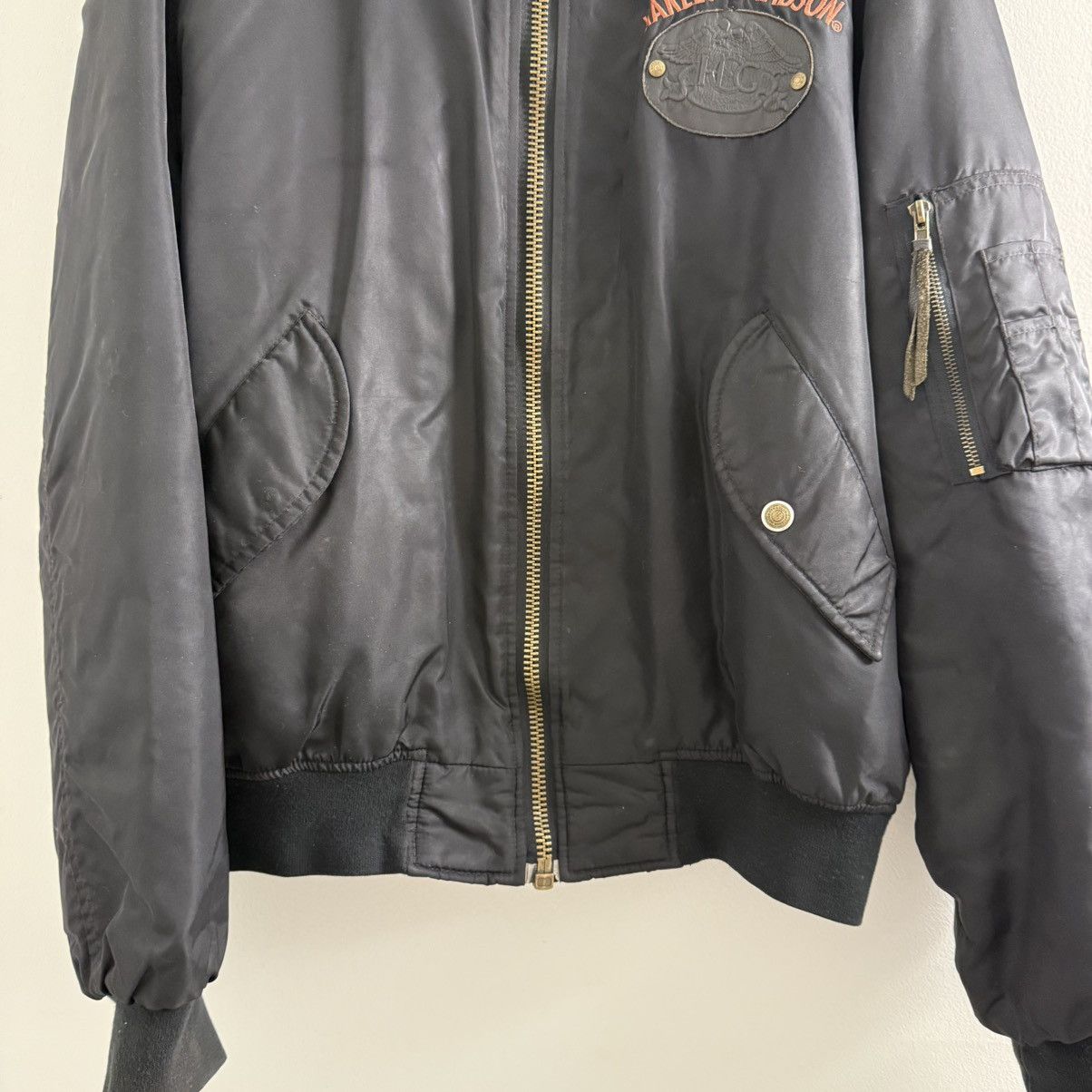 Vintage Vintage Harley Davidson Full Zip Bomber Jacket Large 90s Size US L / EU 52-54 / 3 - 5 Thumbnail