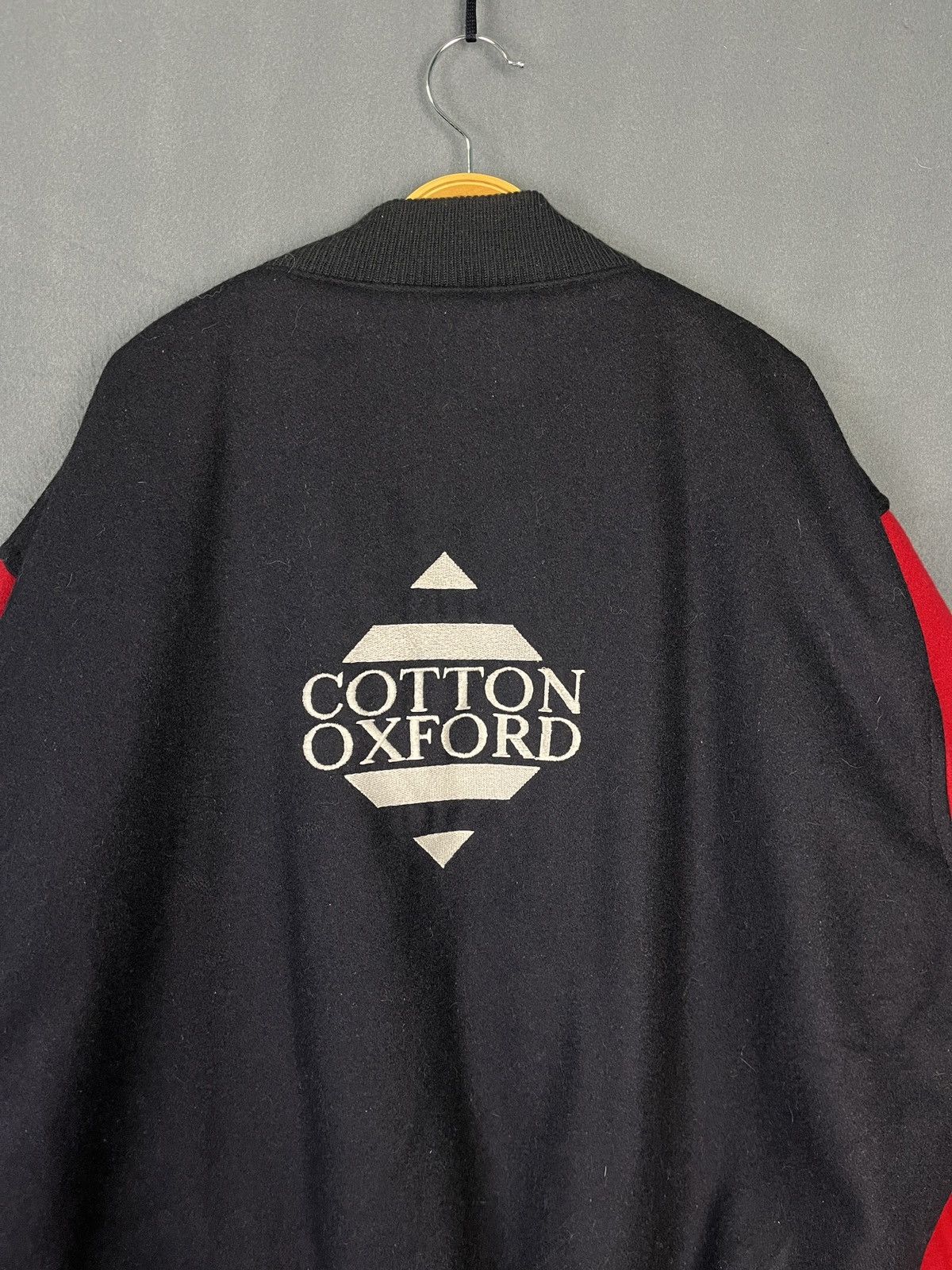 Vintage Cotton Oxford Wool Varsity Jacket Made in England Size US L / EU 52-54 / 3 - 7 Thumbnail