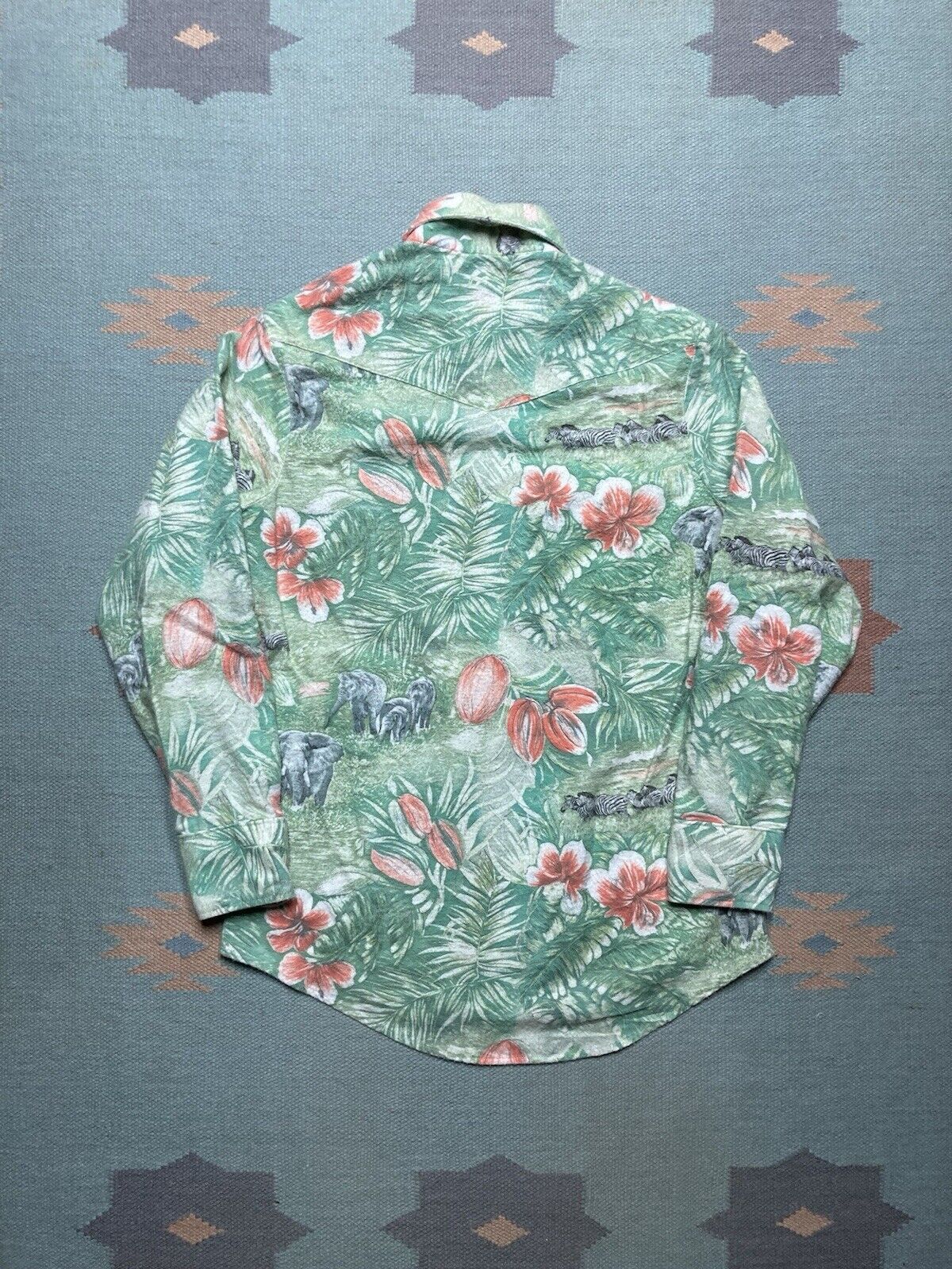 Vintage 70s Pearl snap western shirt brushed cotton animal zebra M Size US M / EU 48-50 / 2 - 5 Thumbnail