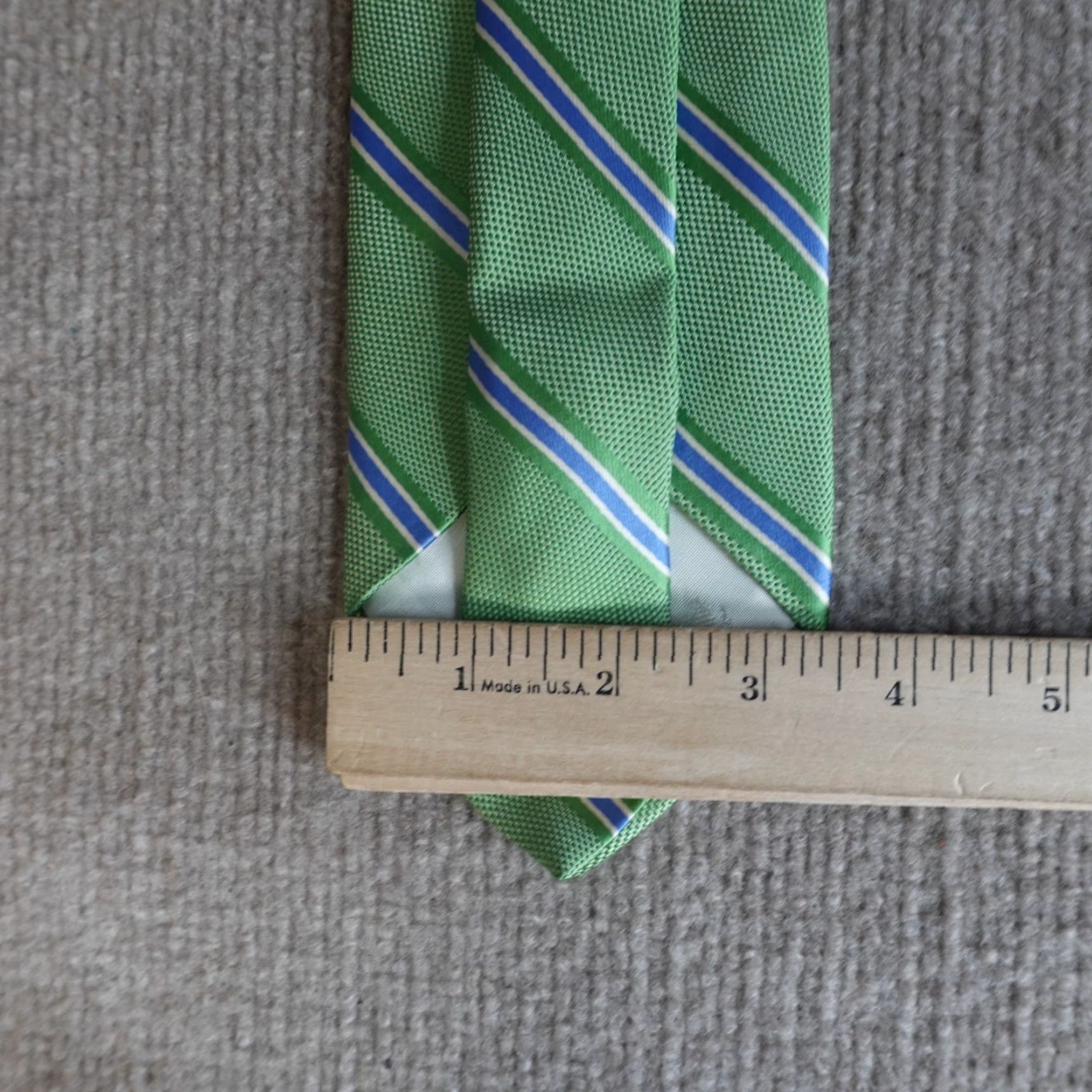 Brooks Brothers Brooks Brothers Tie Green Blue Repp Regimental Silk 57"-60" One Size United States Mens Vintage No N/A Size ONE SIZE - 4 Thumbnail