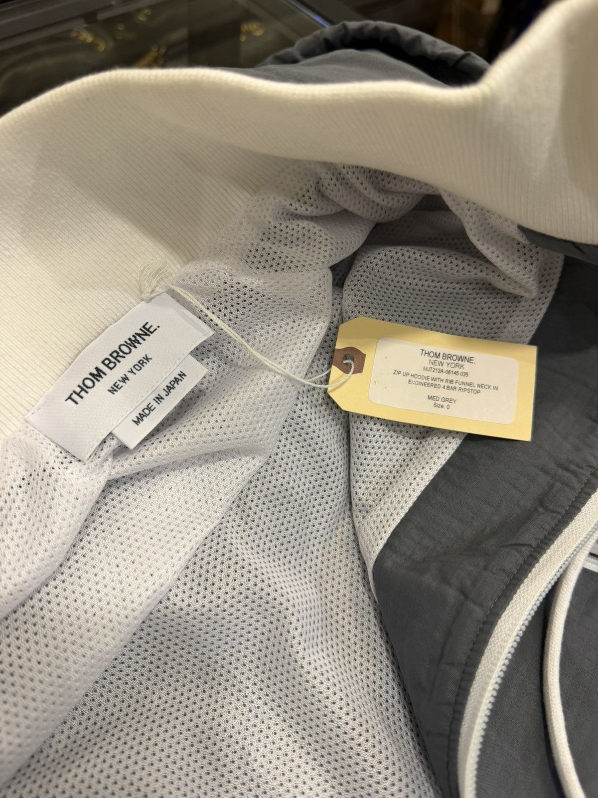 Thom Browne Thom Browne Rib Funnel Neck 4 Bar Full Zip Hoodie Size US XS / EU 42 / 0 - 3 Thumbnail