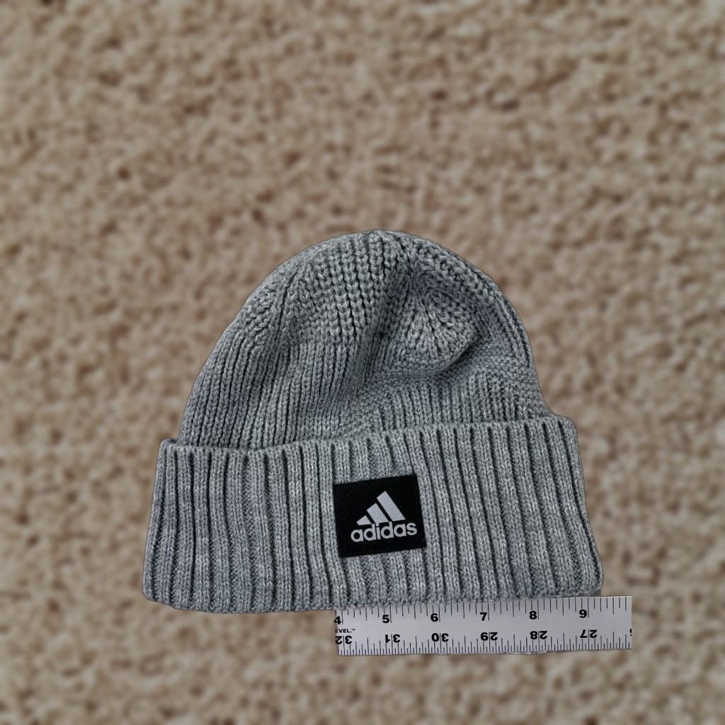 Adidas Adidas Beanie Mens Knit Logo 100% Acrylic One Size Gray Ski Hat/Cap Beanie Mens Size ONE SIZE - 1 Thumbnail