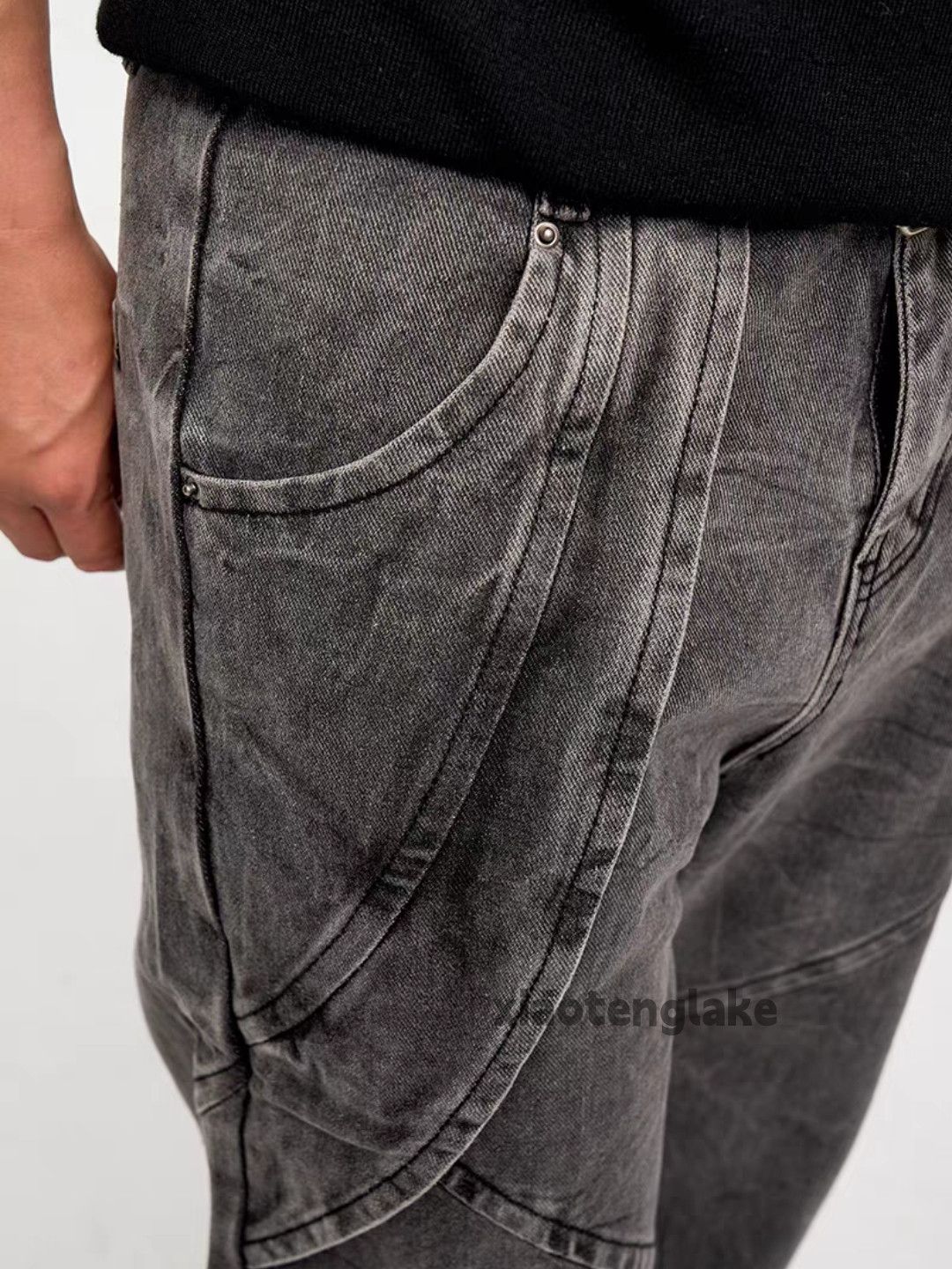 Jean xtl washed faded loose baggy skate hiphop cargo jeans Size US 28 / EU 44 - 4 Thumbnail