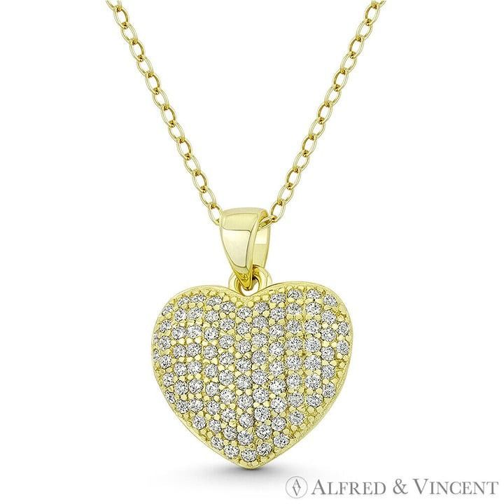 Other Bubble Heart CZ Crystal Pave Pendant in .925 Sterling Silver Size ONE SIZE - 1 Thumbnail