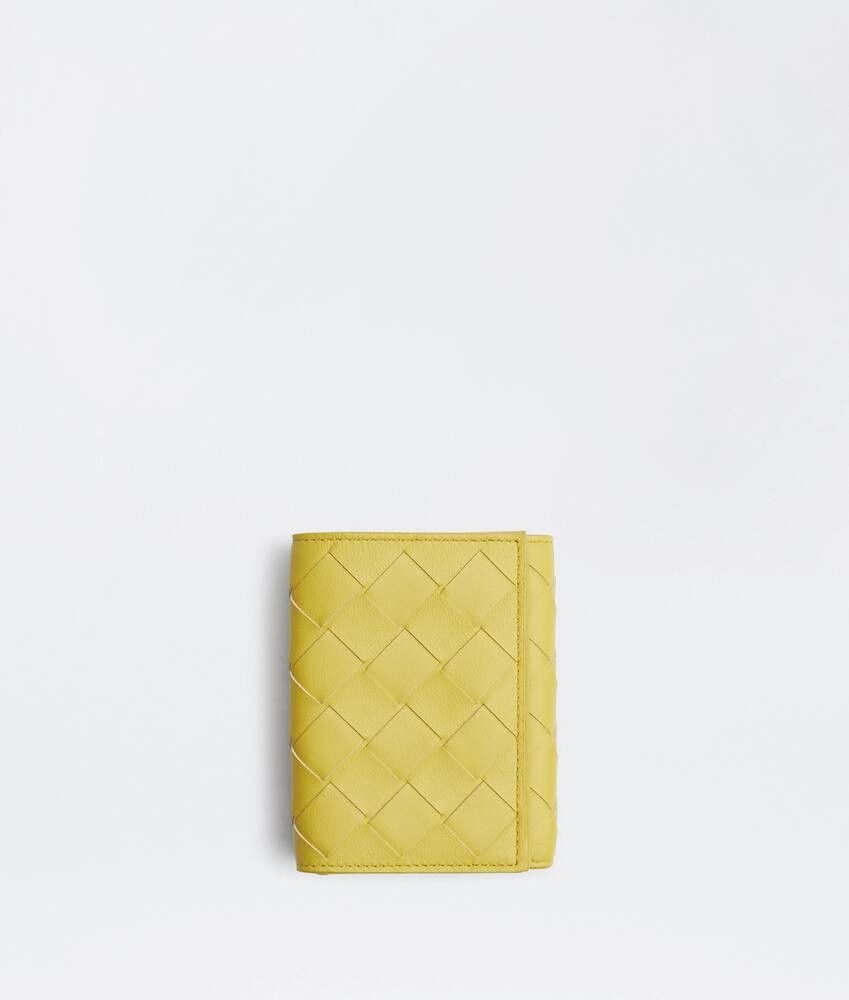 Bottega Veneta o1n1vont1124 Size: OS / Tri-Fold Flap Wallet in Yellow Size ONE SIZE - 1 Thumbnail