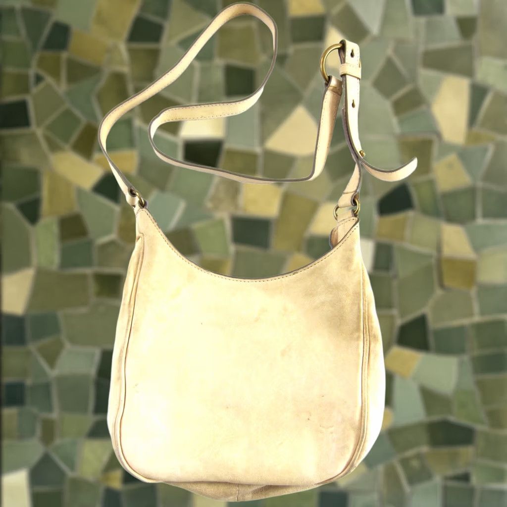 Frye Frye Ivory 100% Leather Distress Worn In Brass Saddle Bag Small Crossbody Purse Size ONE SIZE - 1 Thumbnail
