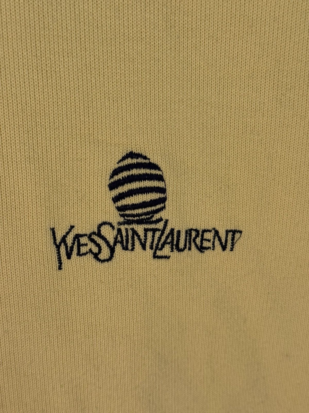 90s Yellow YSL Sweatshirt 1/4 Quarter Zip Vintage Old Money