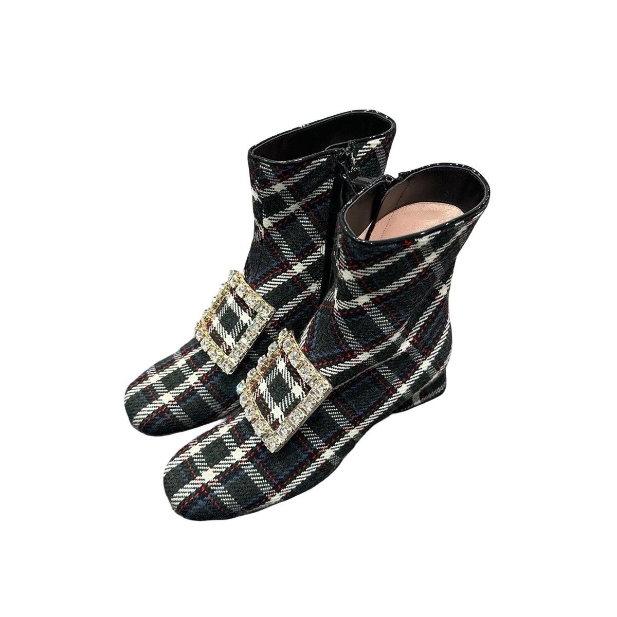 Roger Vivier Roger Vivier buckle-embellished tartan plaid ankle boots Size US 5 / IT 35 - 1 Thumbnail