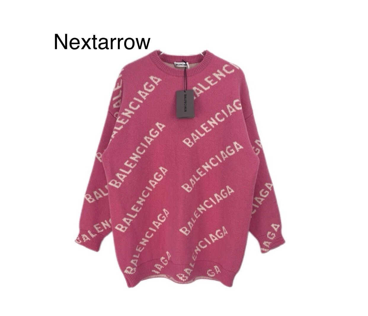 Balenciaga Balenciaga Pink Full Classic Logo Wool Long Sleeve Sweater Size US XS / EU 42 / 0 - 1 Thumbnail