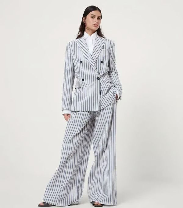 Brunello Cucinelli o1la1rc1a0425 Ladys Pants Suit in White Size M / US 6-8 / IT 42-44 - 3 Thumbnail
